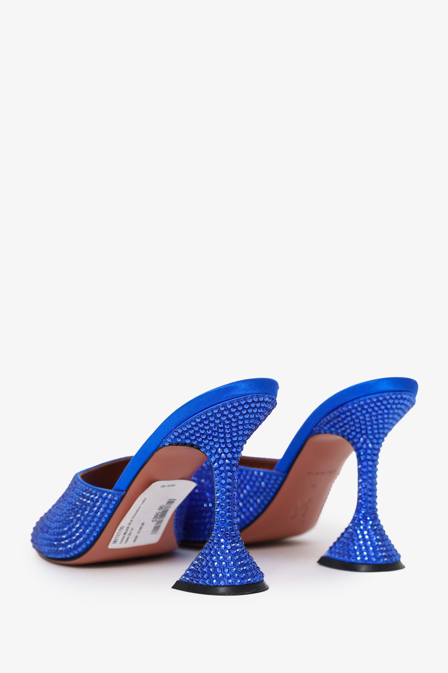 Amina Muaddi Blue Rhinestone 'Lupita' Heels