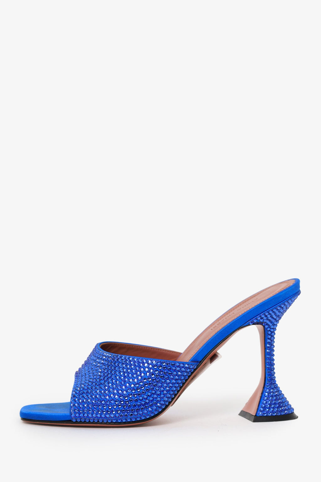 Amina Muaddi Blue Rhinestone 'Lupita' Heels