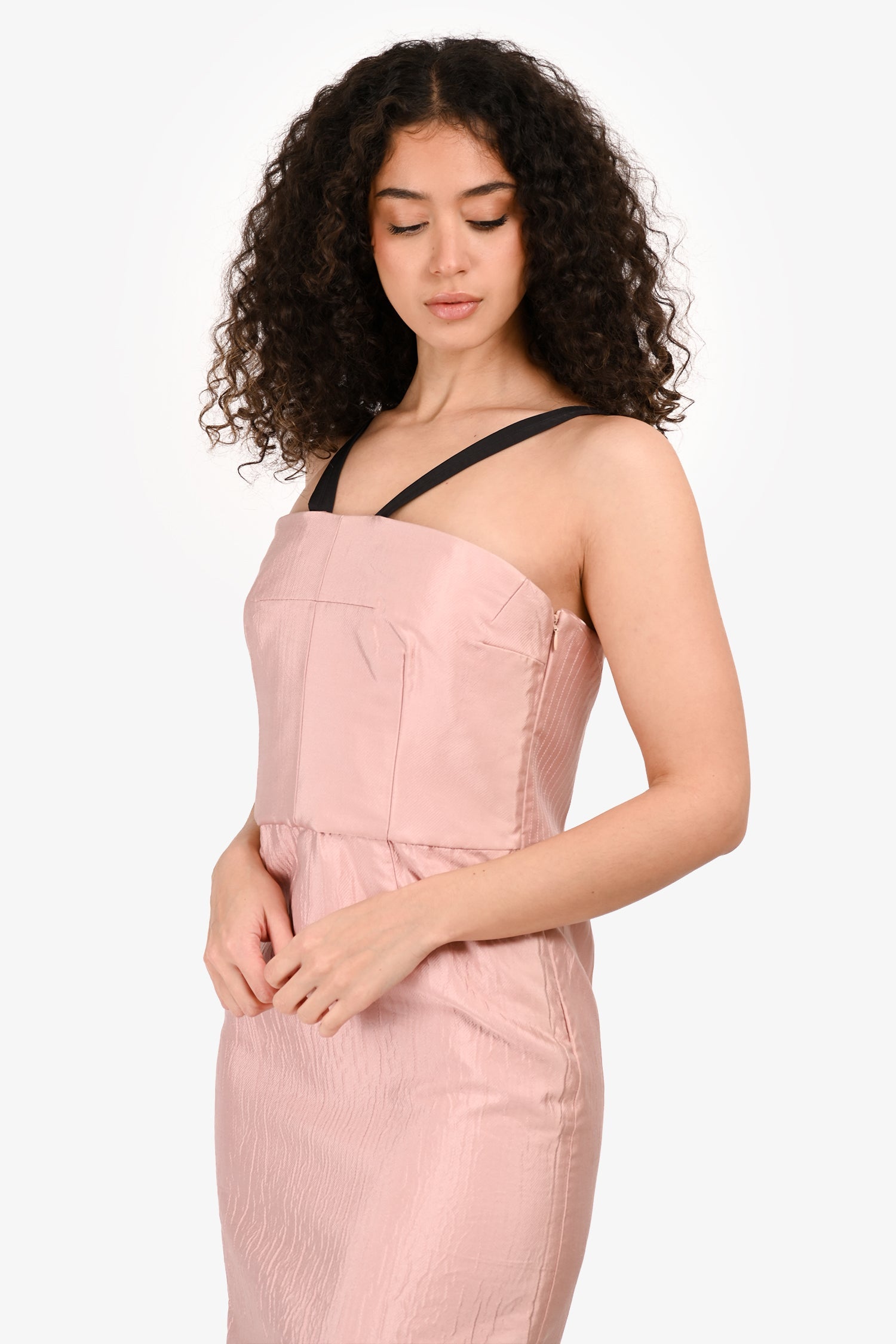 Marni Pink Black Strap Sleeveless Midi Dress Size 42