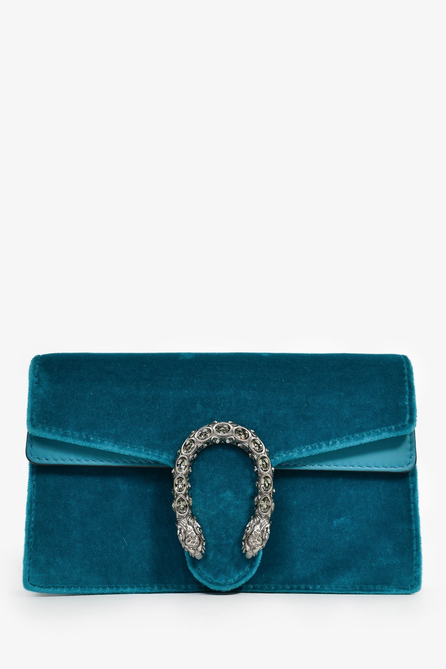 Gucci Teal Velvet Super Mini Dionysus Crossbody