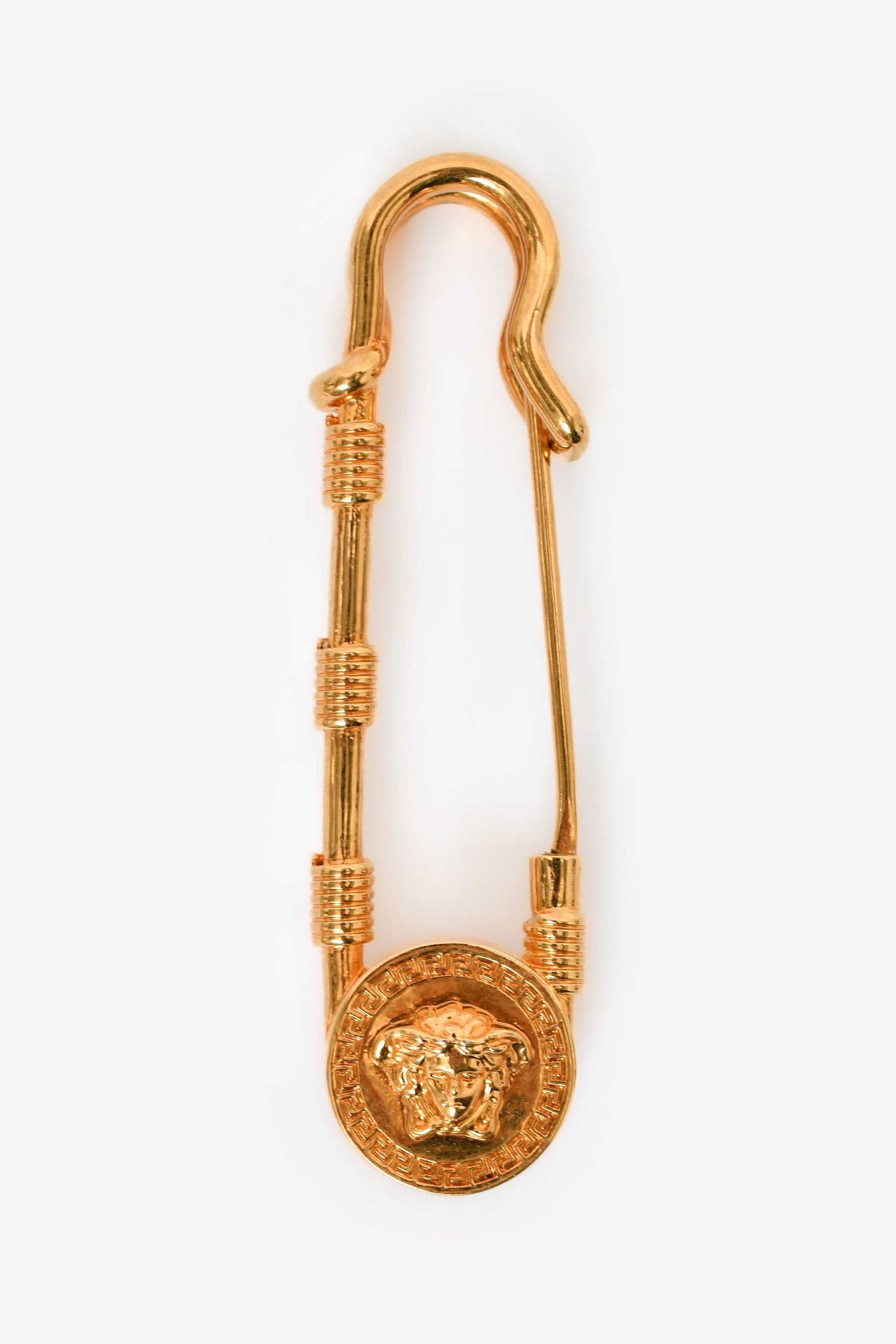 Versace Gold Toned Medusa Pin Brooch