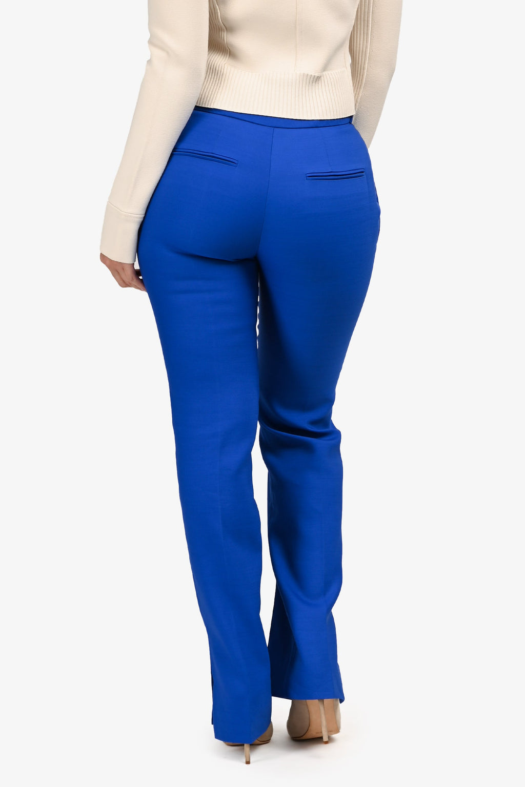 Valentino Cobalt Blue Wool Belted Trousers Size 40