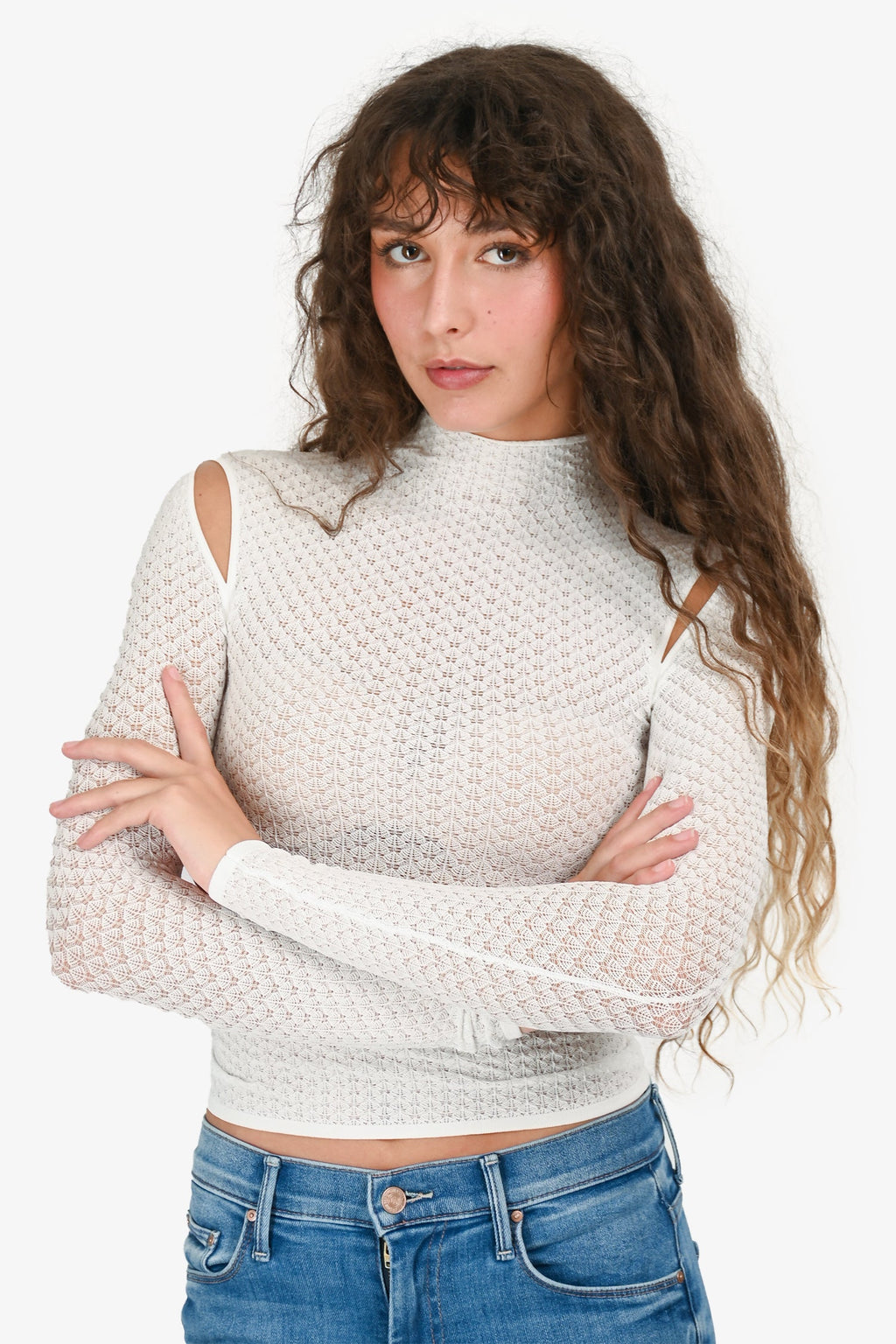 Dion Lee White Knit Cut-Out Top Size 0