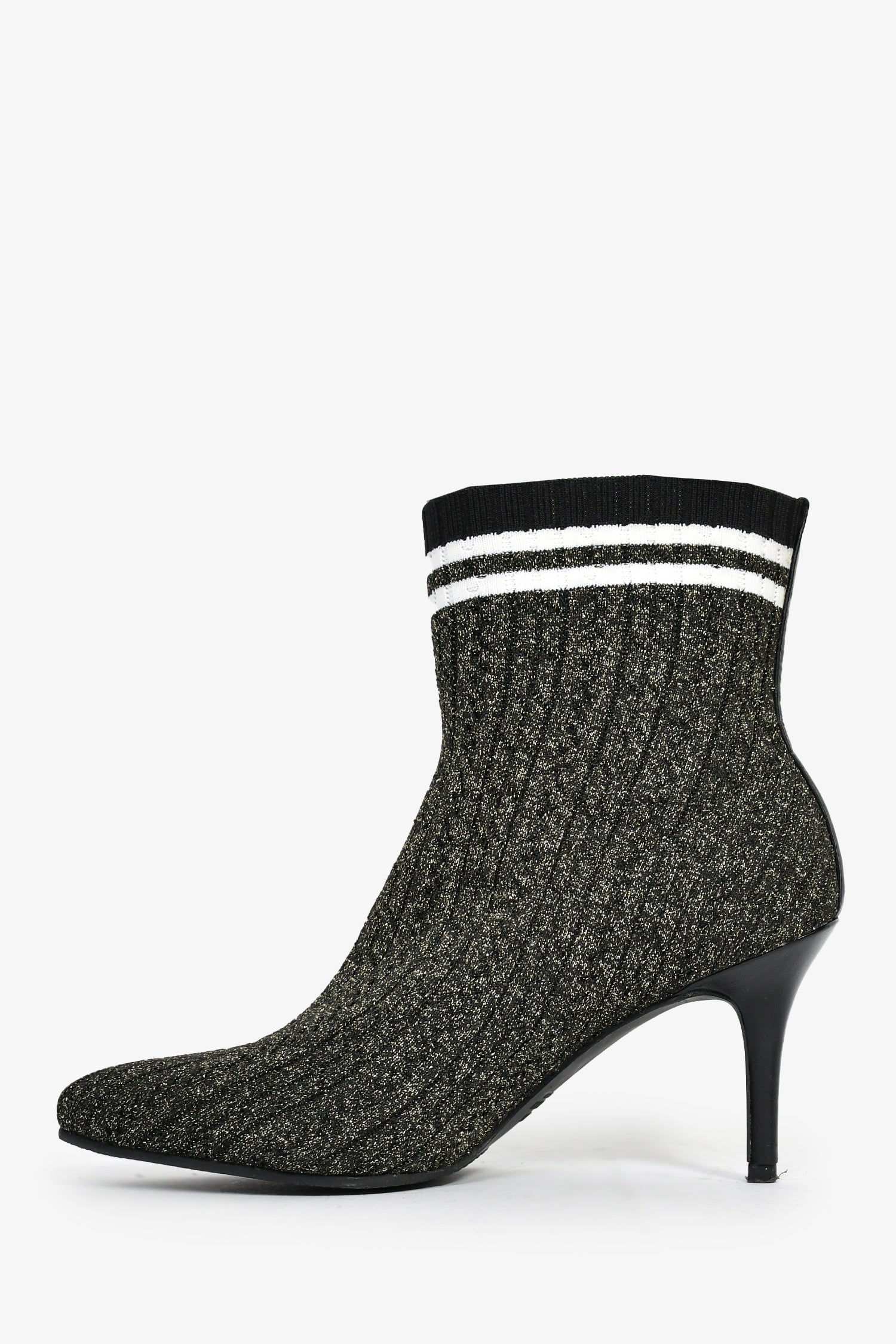 Stuart Weitzman Metallic Gold Knit Heeled Sock Booties Size 37.5