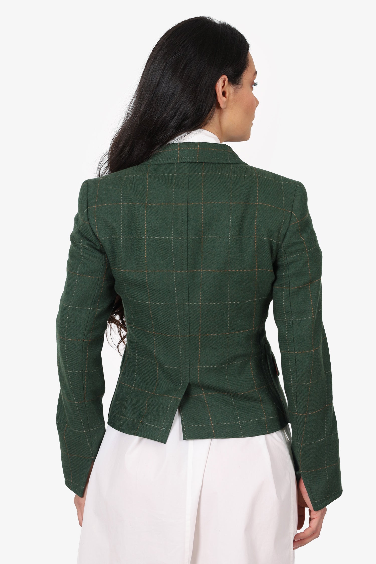 Akris Punto Green Wool Plaid Blazer Size 6