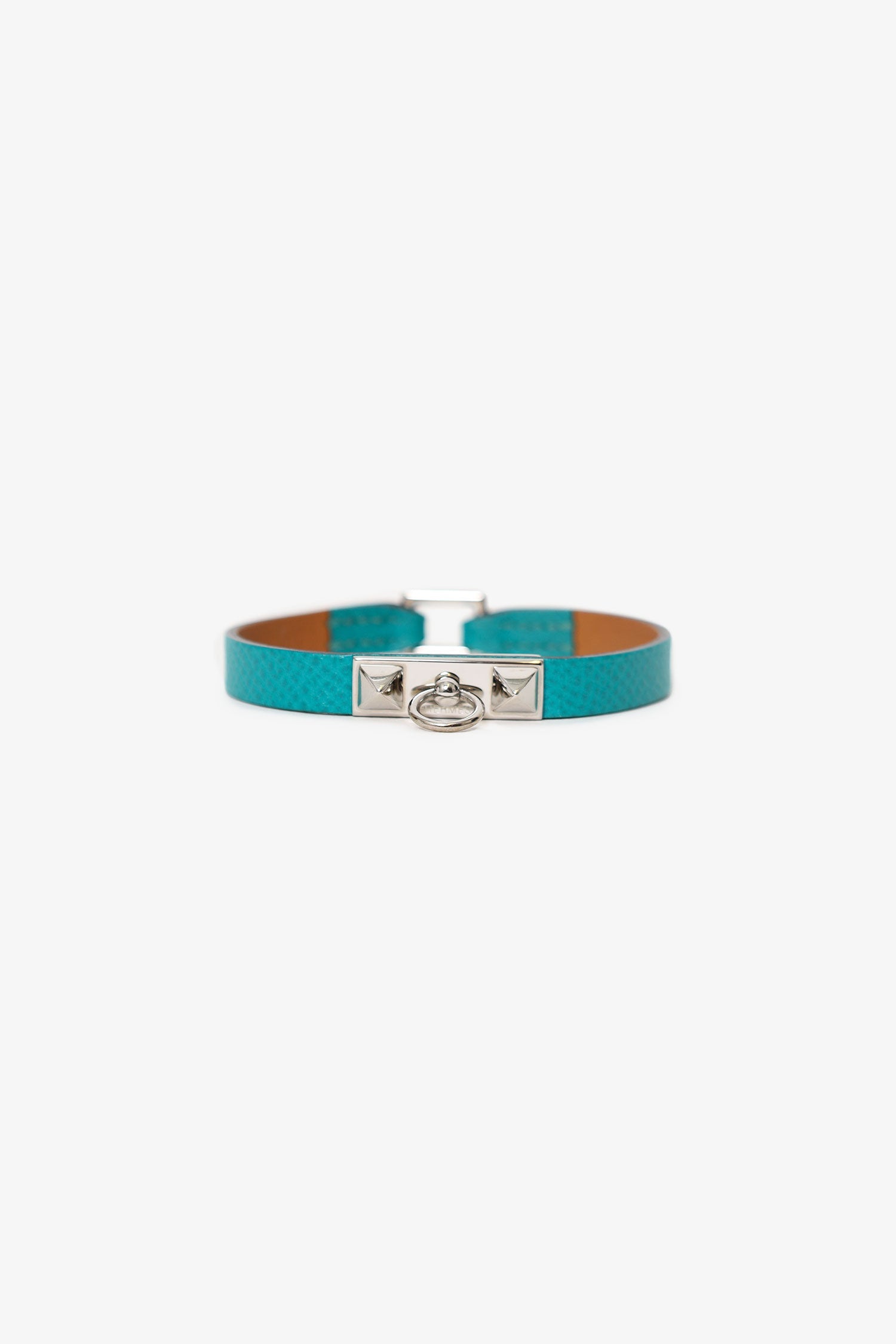 Hermès Blue Leather Rivale Mini Bracelet