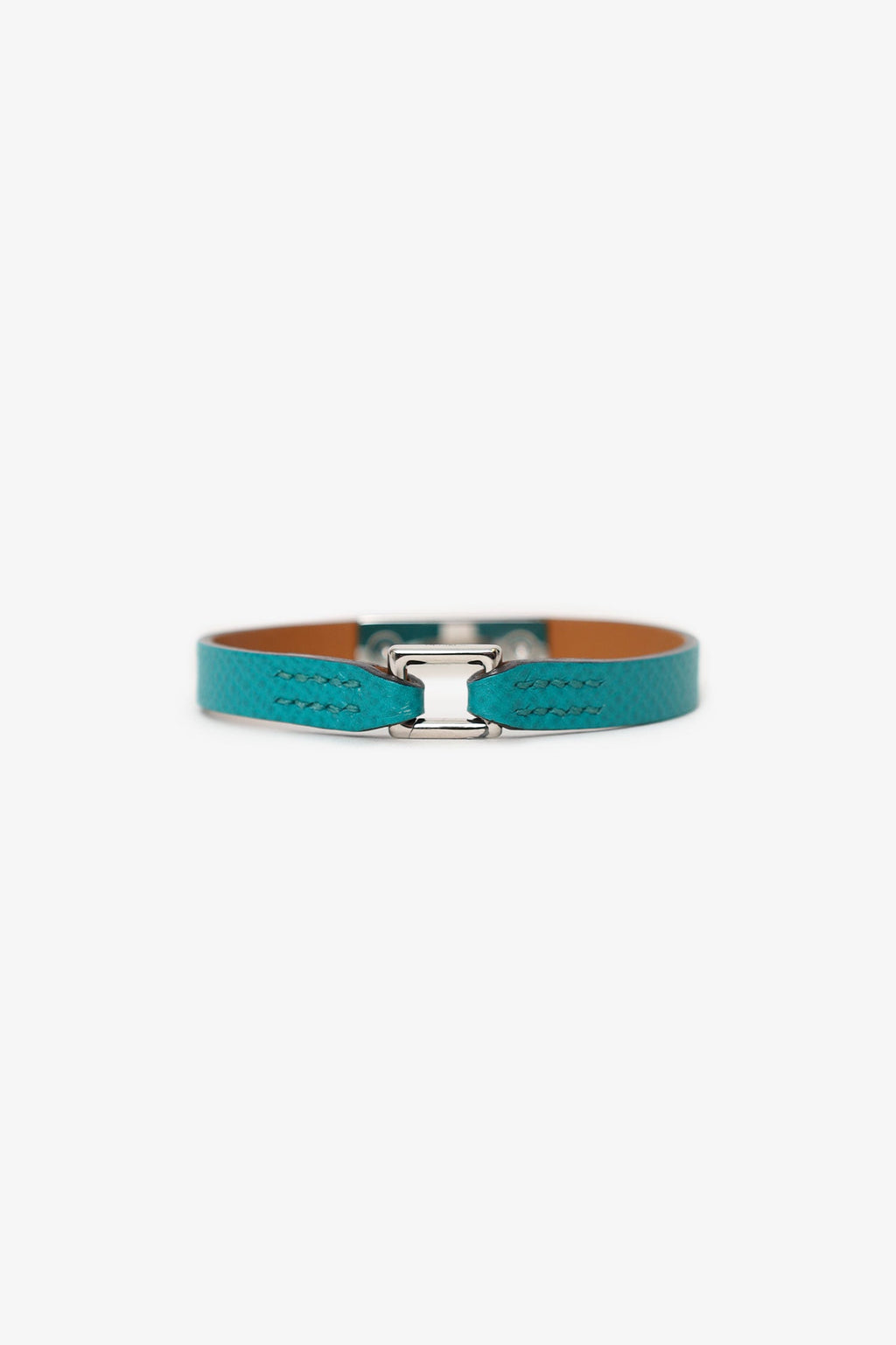 Hermès Blue Leather Rivale Mini Bracelet