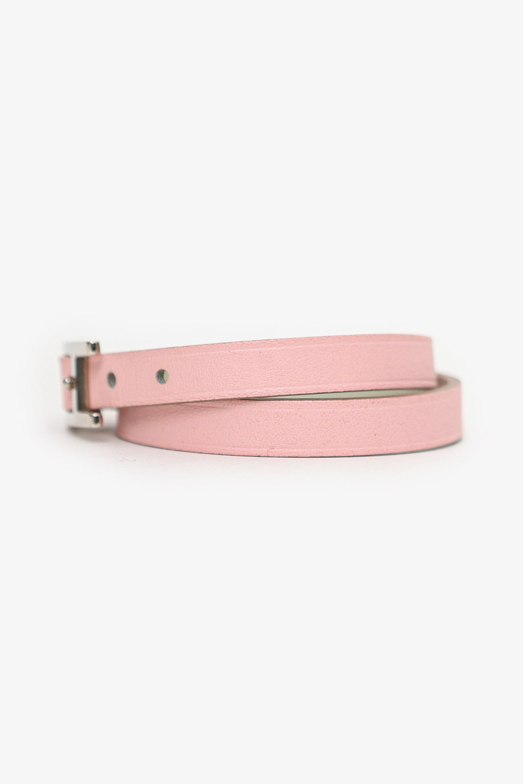 Hermès Pink Swift Leather Behapi Double Tour Bracelet