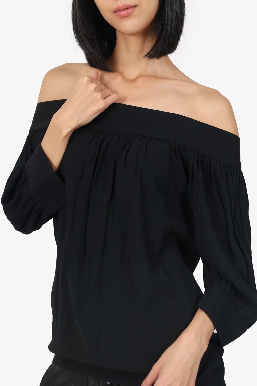 Gucci Black Scoop Neck Top Size 38