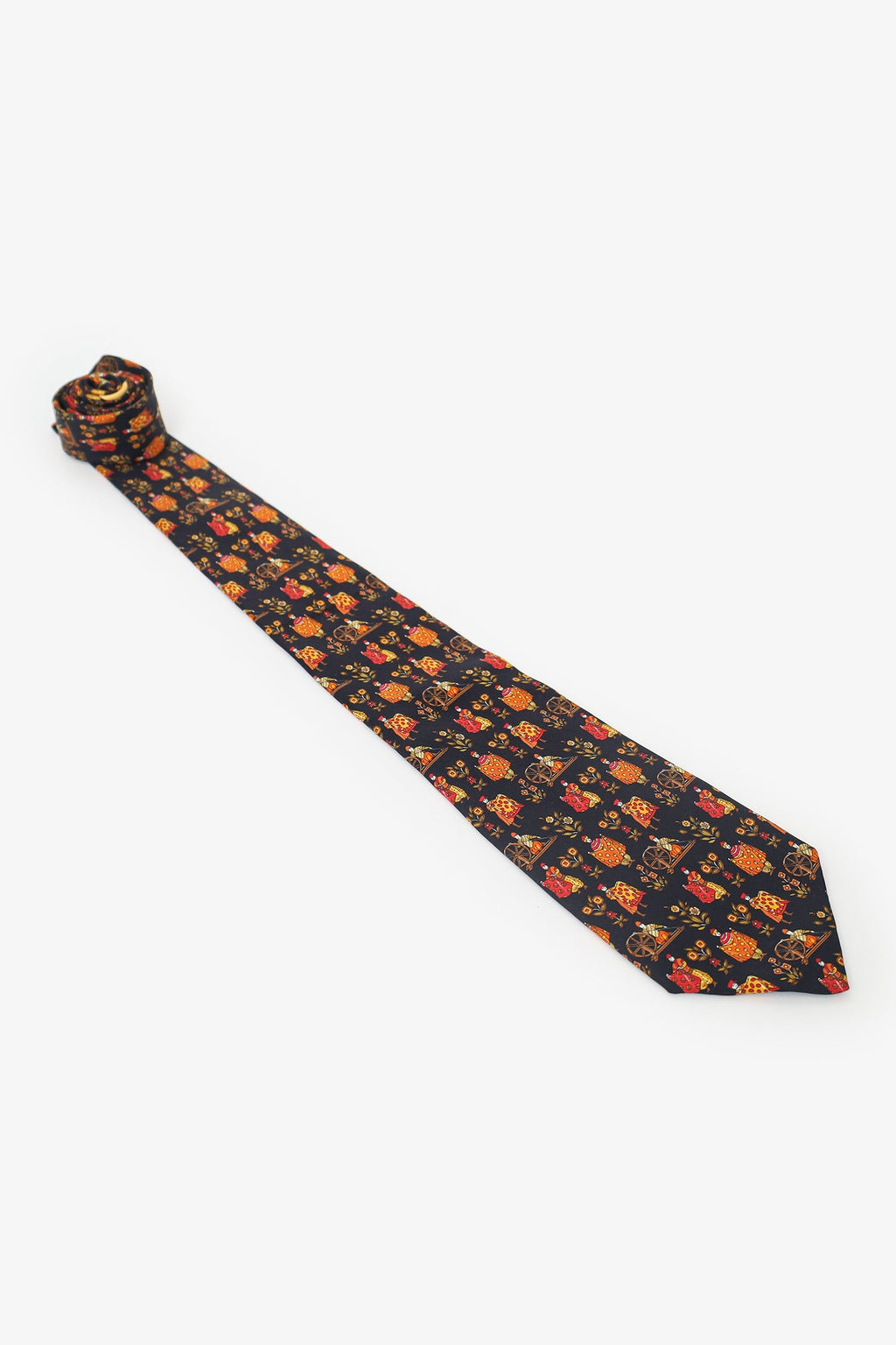 Salvatore Ferragamo Black Printed Tie