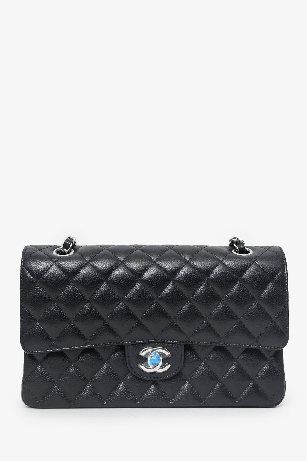 Pre-Loved Chanel™ 2024 Black Caviar SHW Medium Double Flap
