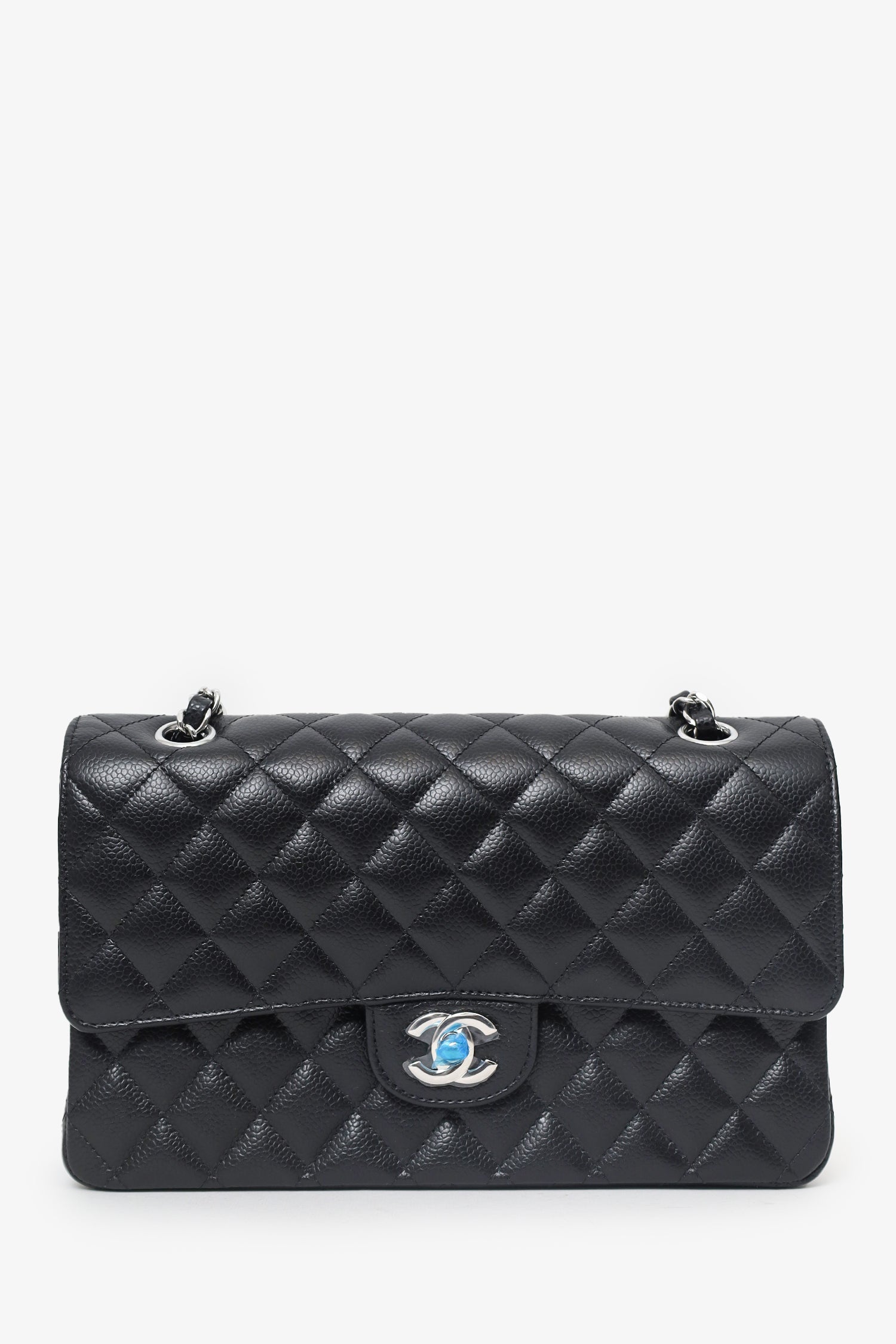 Pre-Loved Chanel™ 2024 Black Caviar SHW Medium Double Flap