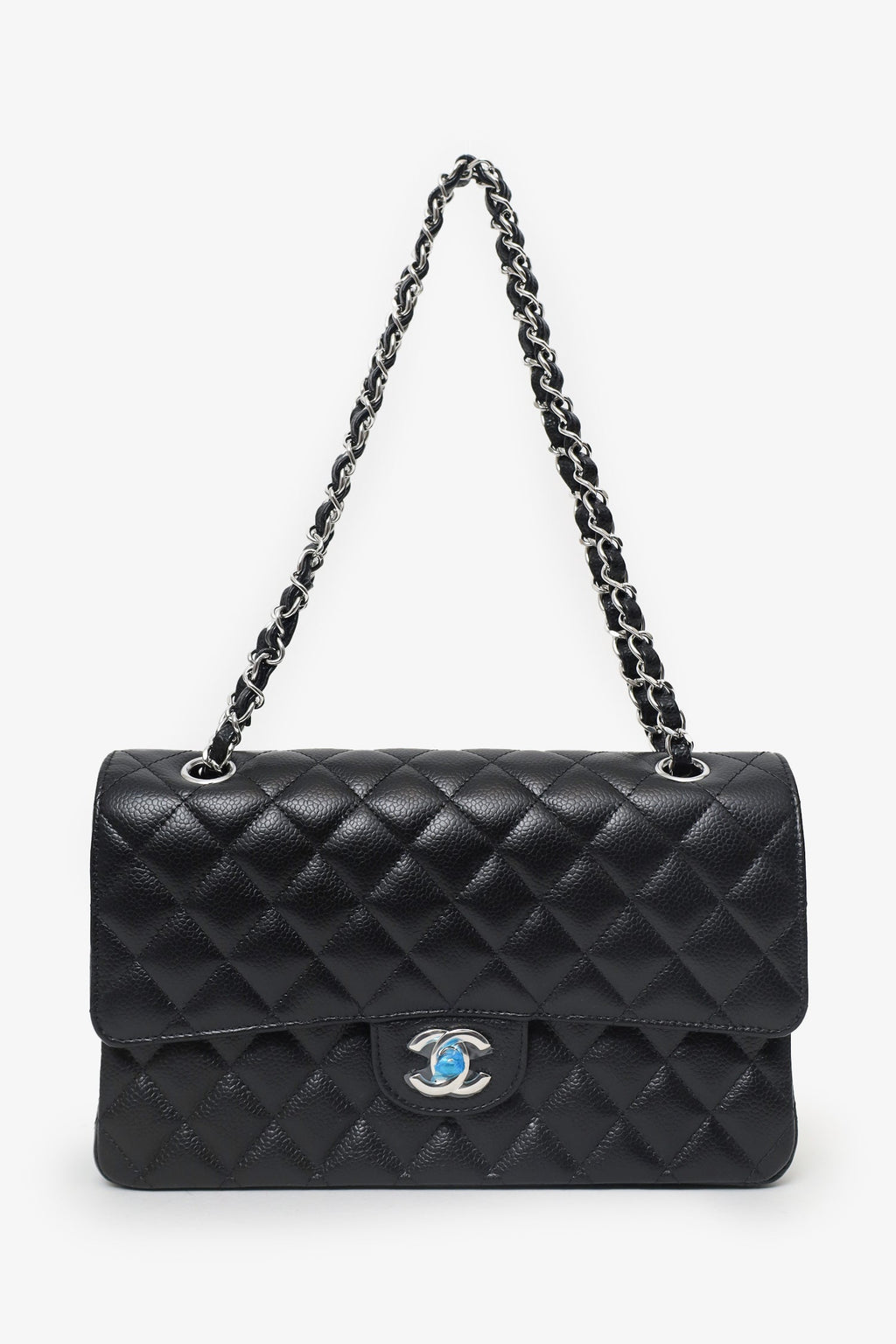 Pre-Loved Chanel™ 2024 Black Caviar SHW Medium Double Flap