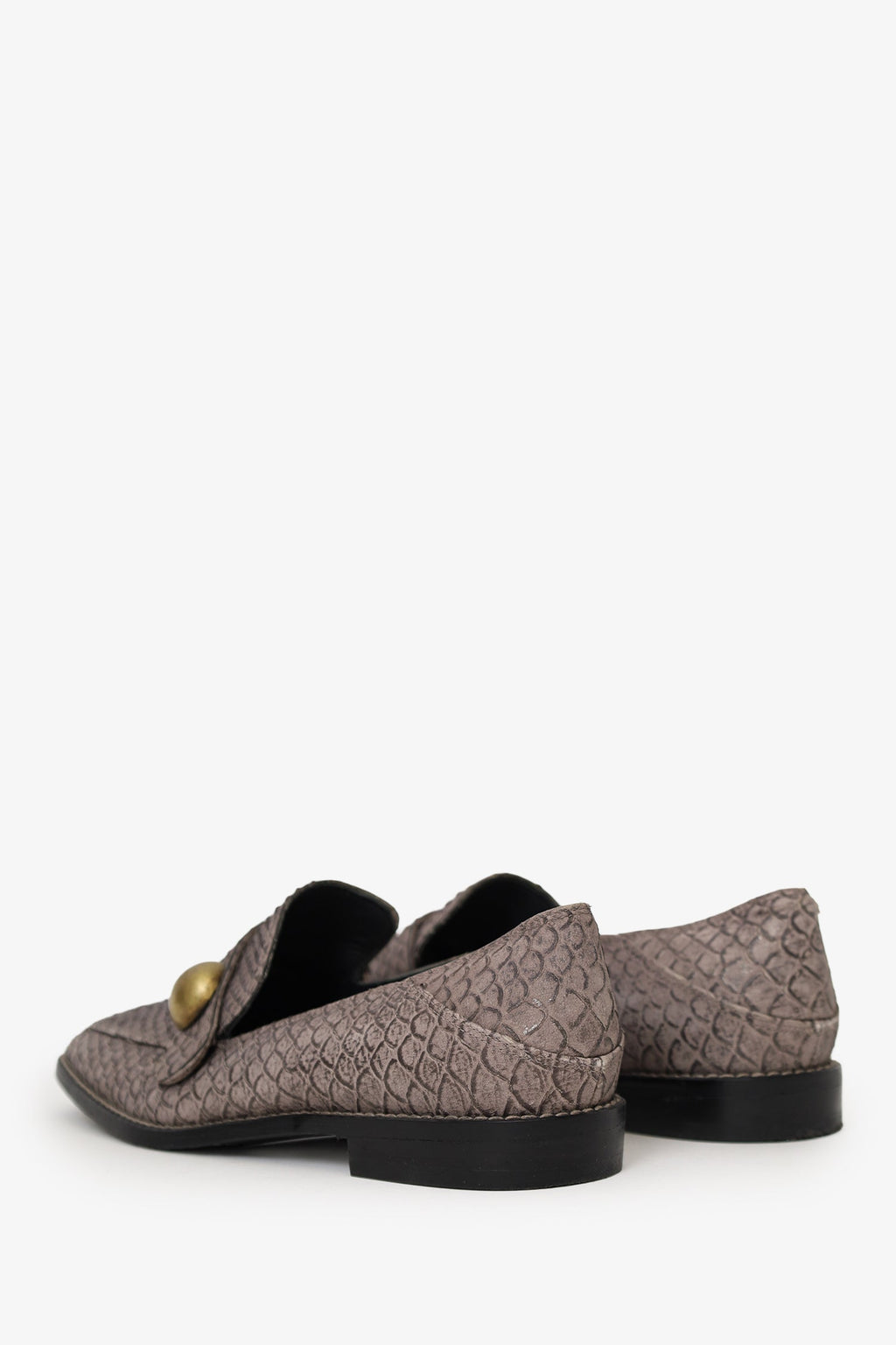 Stuart Weitzman Grey Snake Loafer Size 6