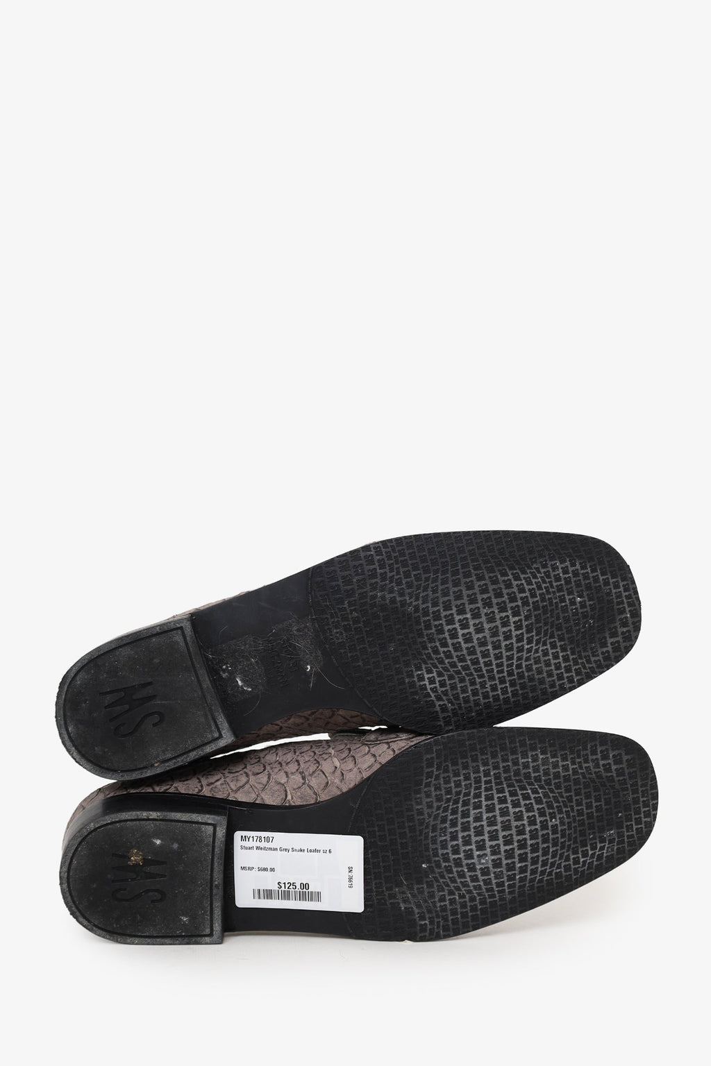 Stuart Weitzman Grey Snake Loafer Size 6