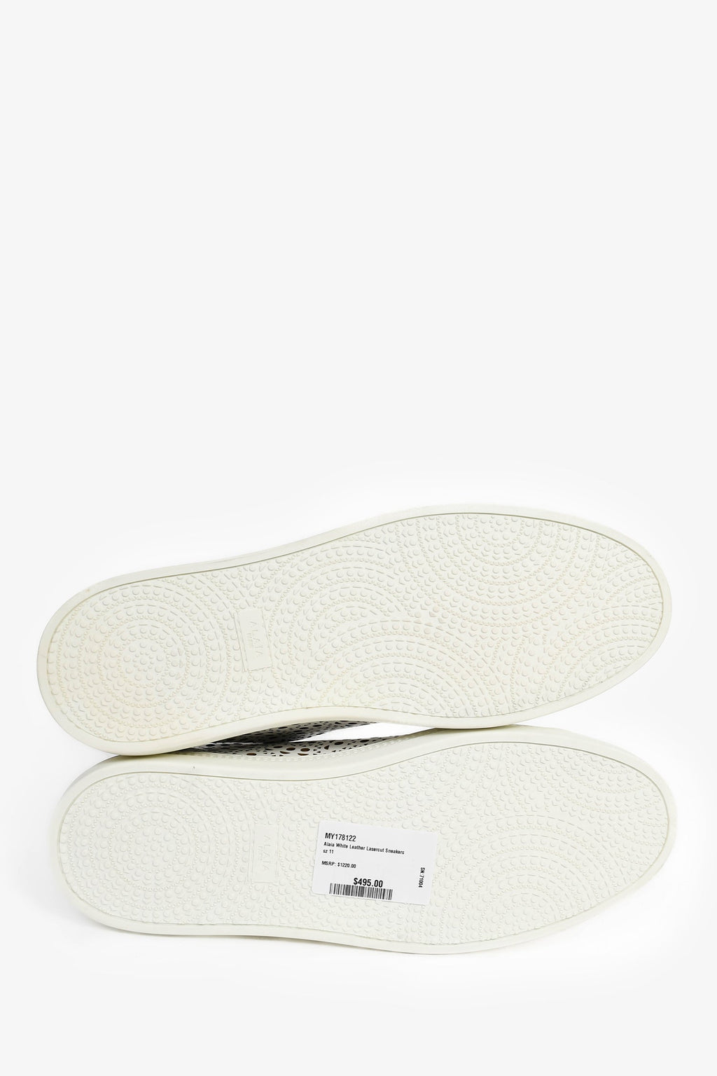 Alaïa White Leather Lasercut Sneakers Size 11