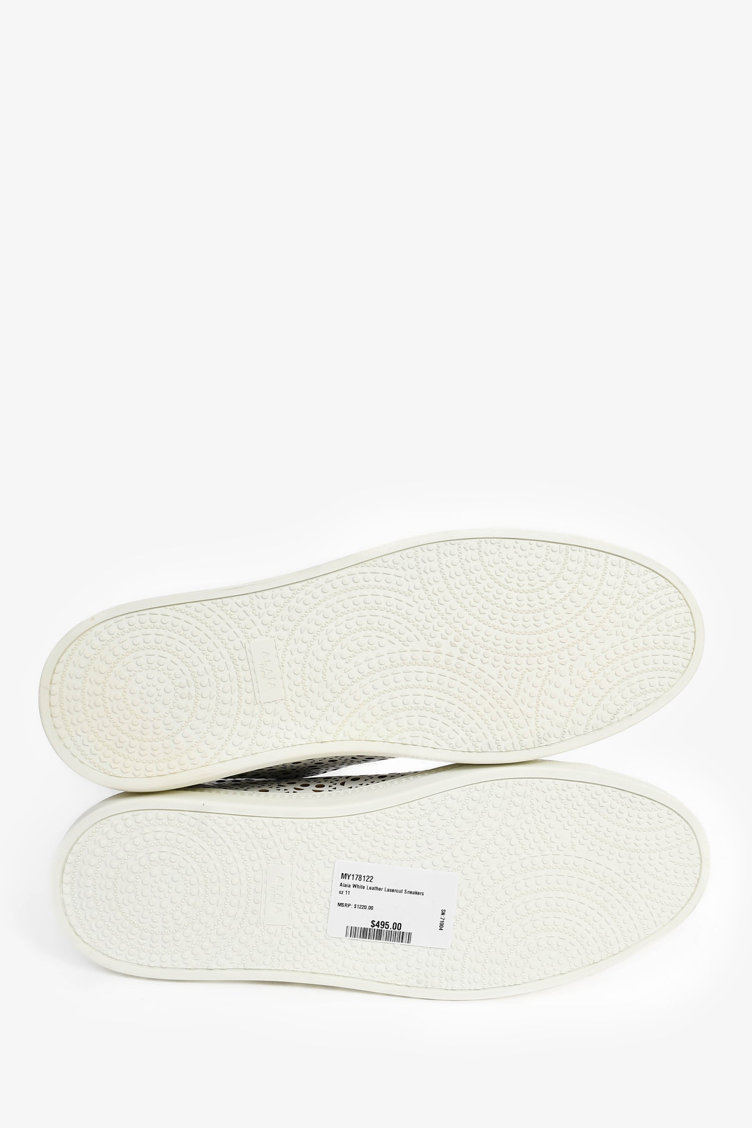 Alaïa White Leather Lasercut Sneakers Size 11