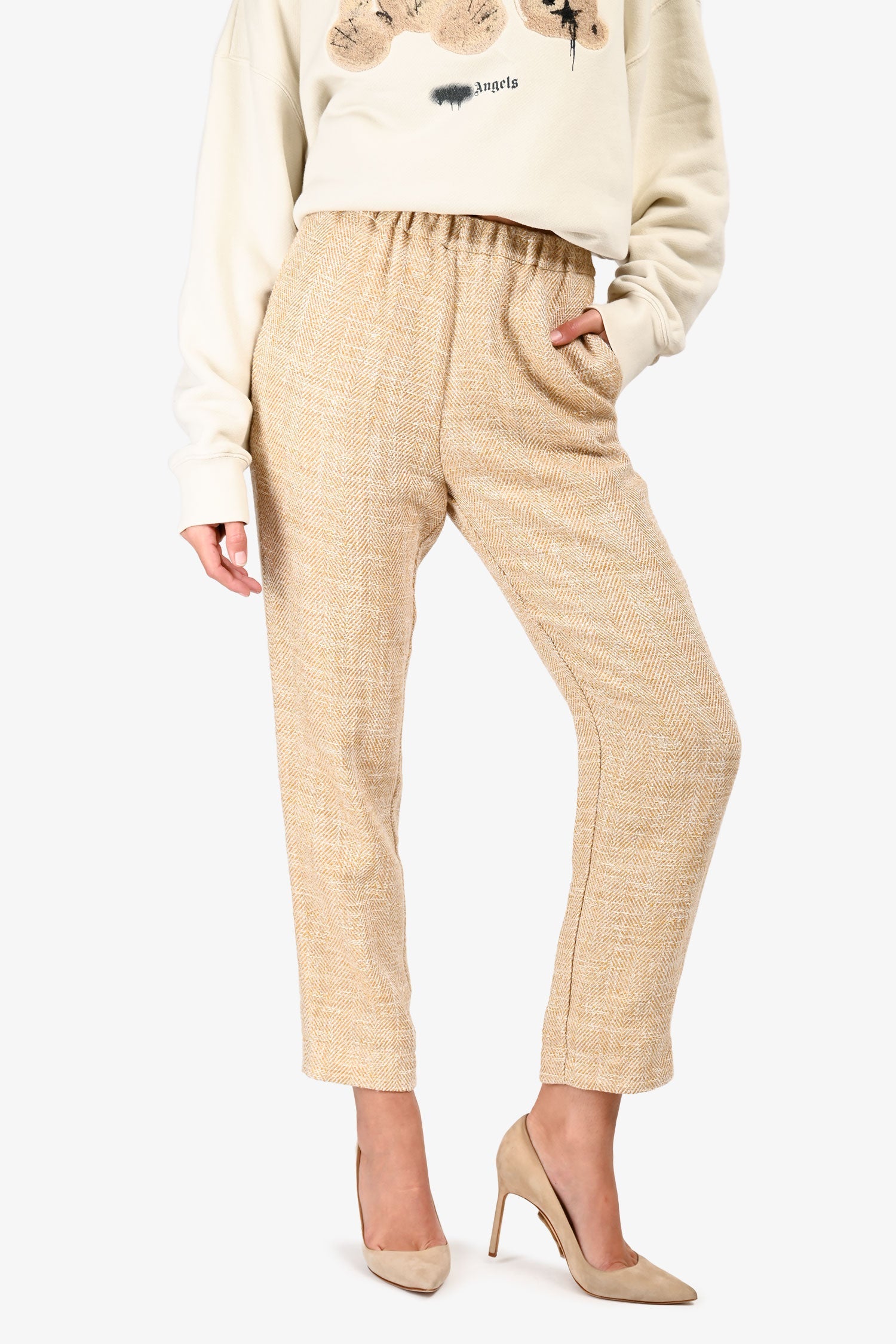 Forte Forte Cream Tweed Linen Blend Pants Size 0