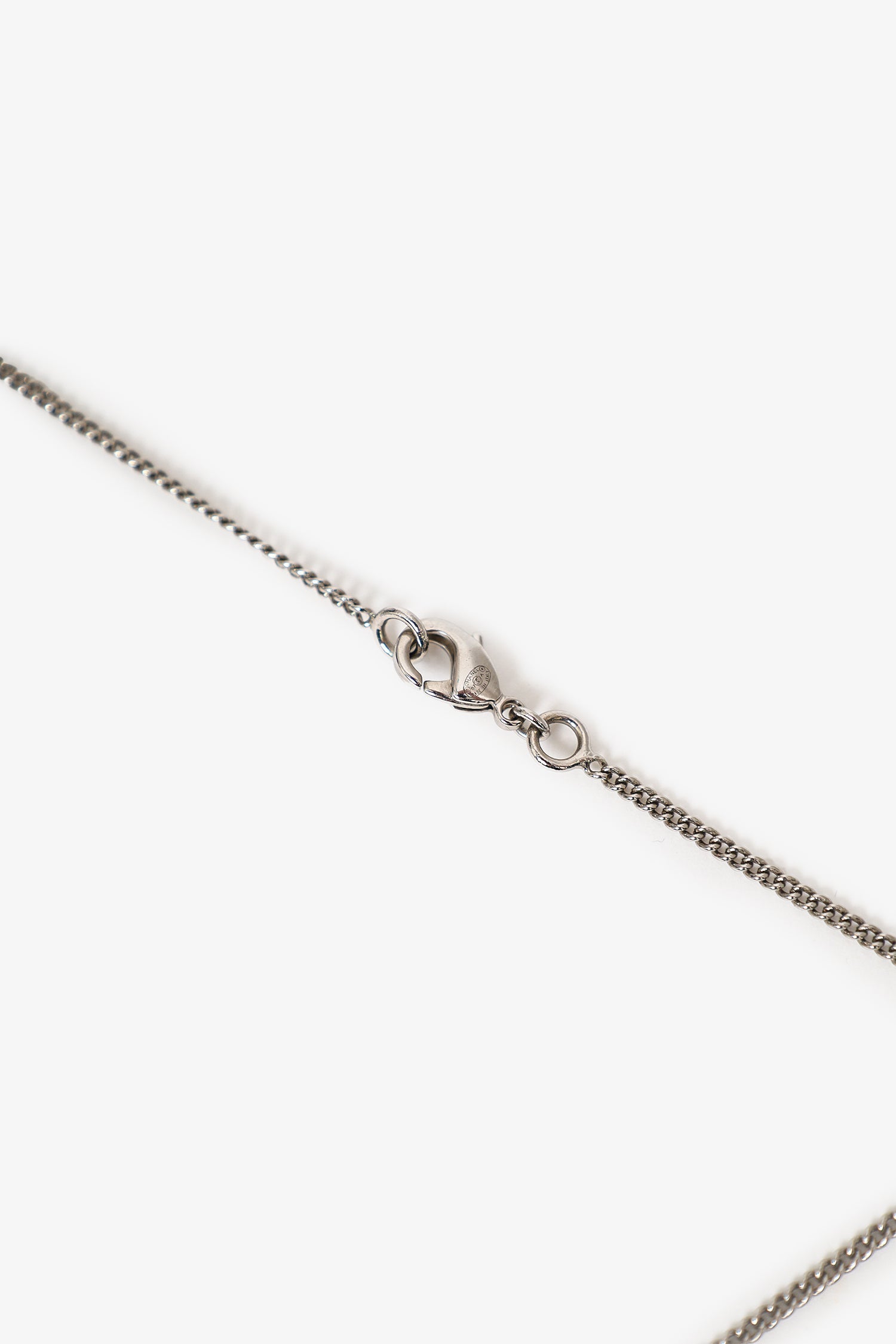 Pre-Loved Chanel™ Silver Tone Faux Pearl CC Drop Pendant Necklace
