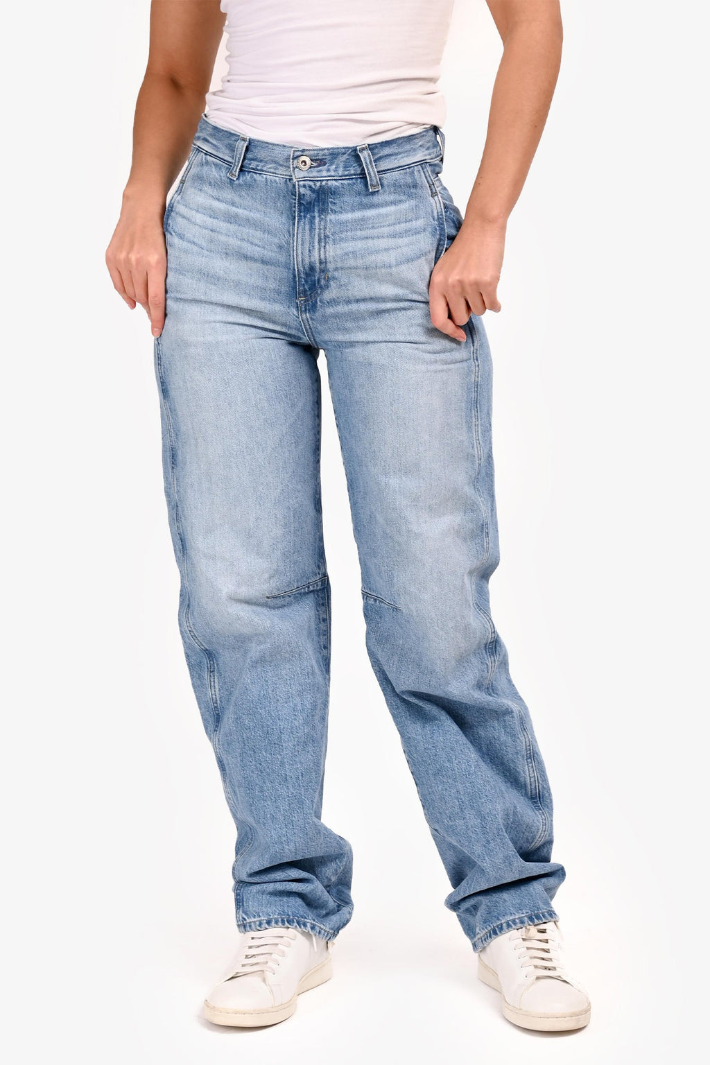 Agolde Blue Denim High Rise Barrel Leg Jeans Size 24