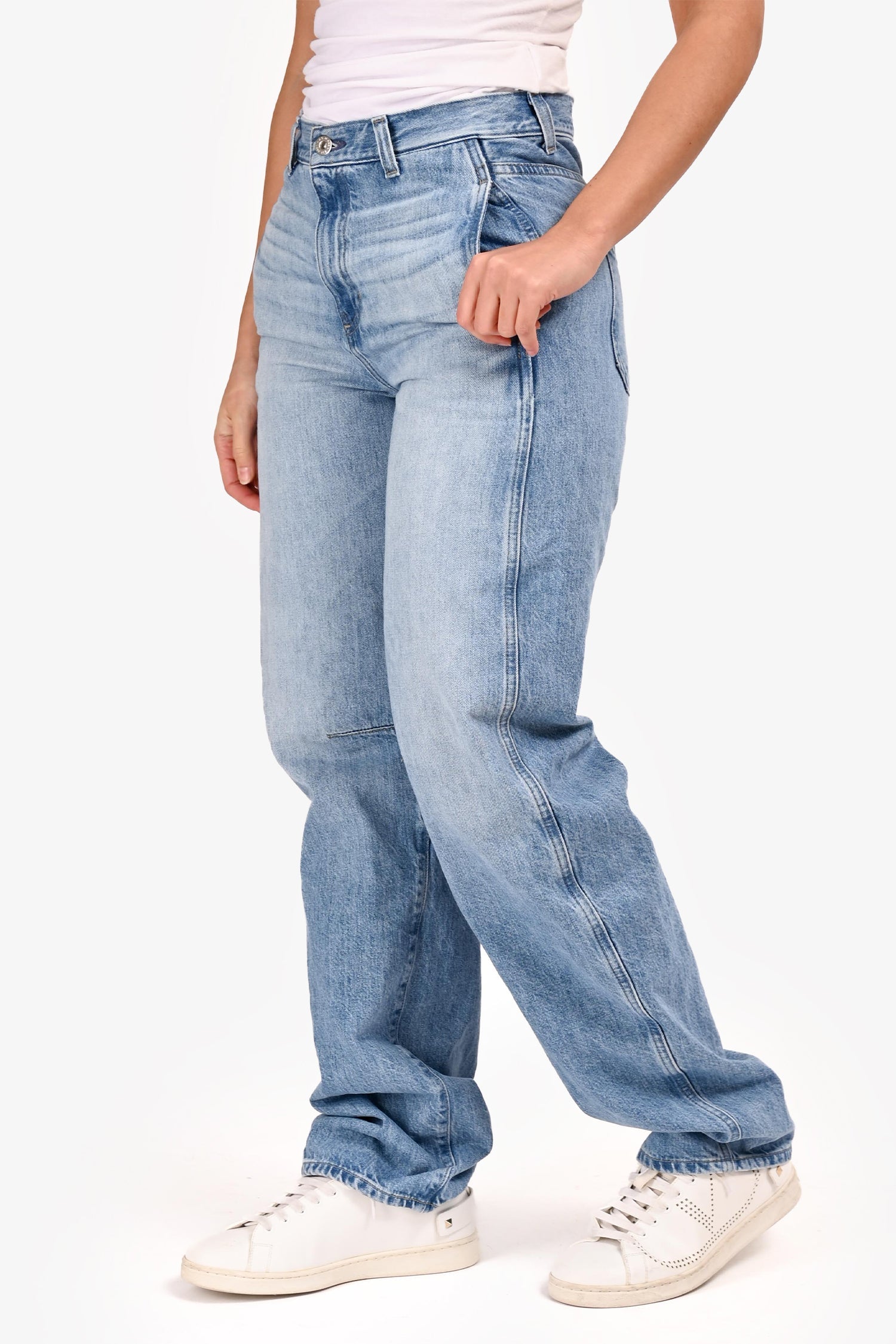 Agolde Blue Denim High Rise Barrel Leg Jeans Size 24