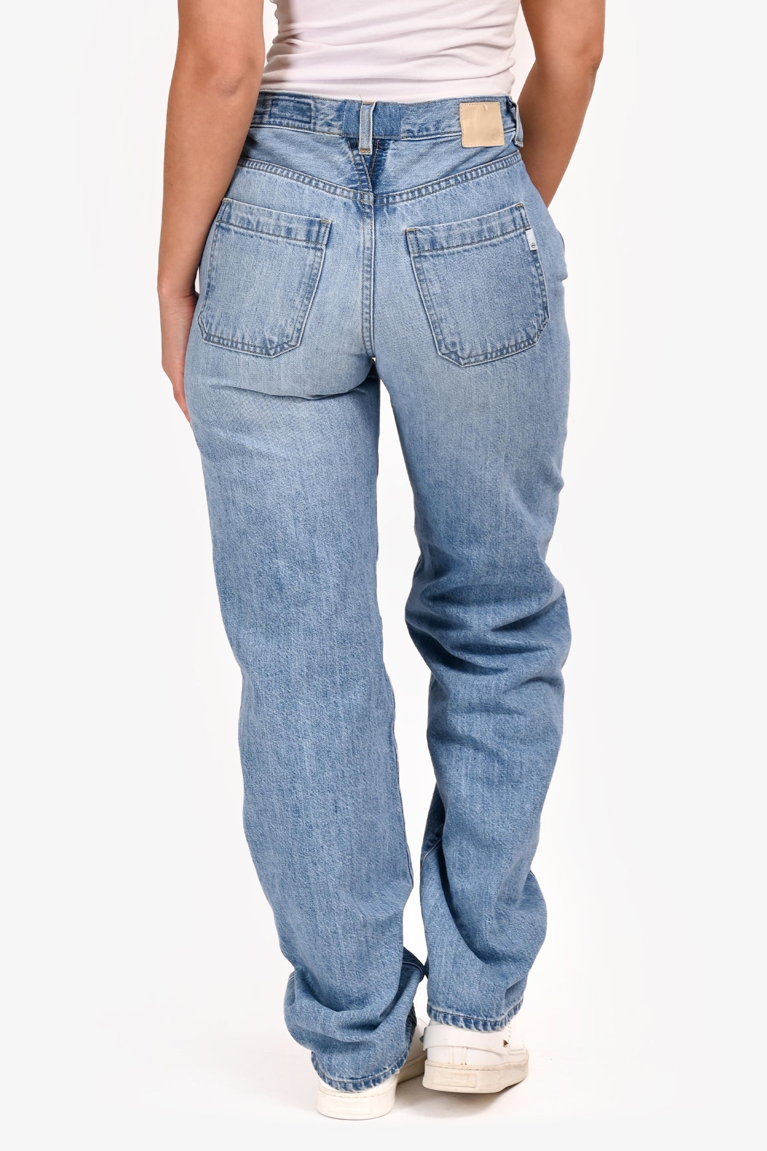 Agolde Blue Denim High Rise Barrel Leg Jeans Size 24