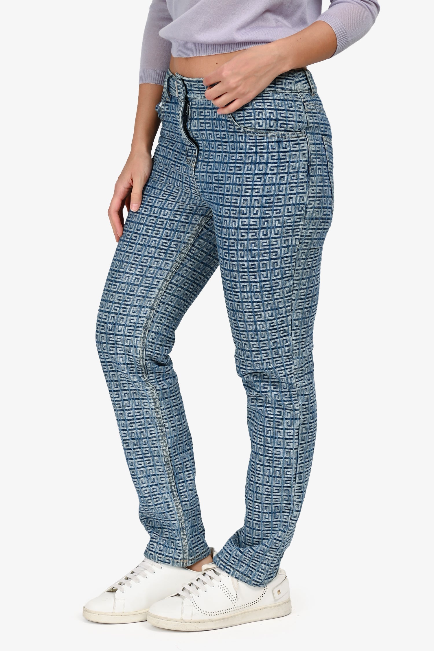 Givenchy Blue Denim Logo Straight Leg Jeans Size 27