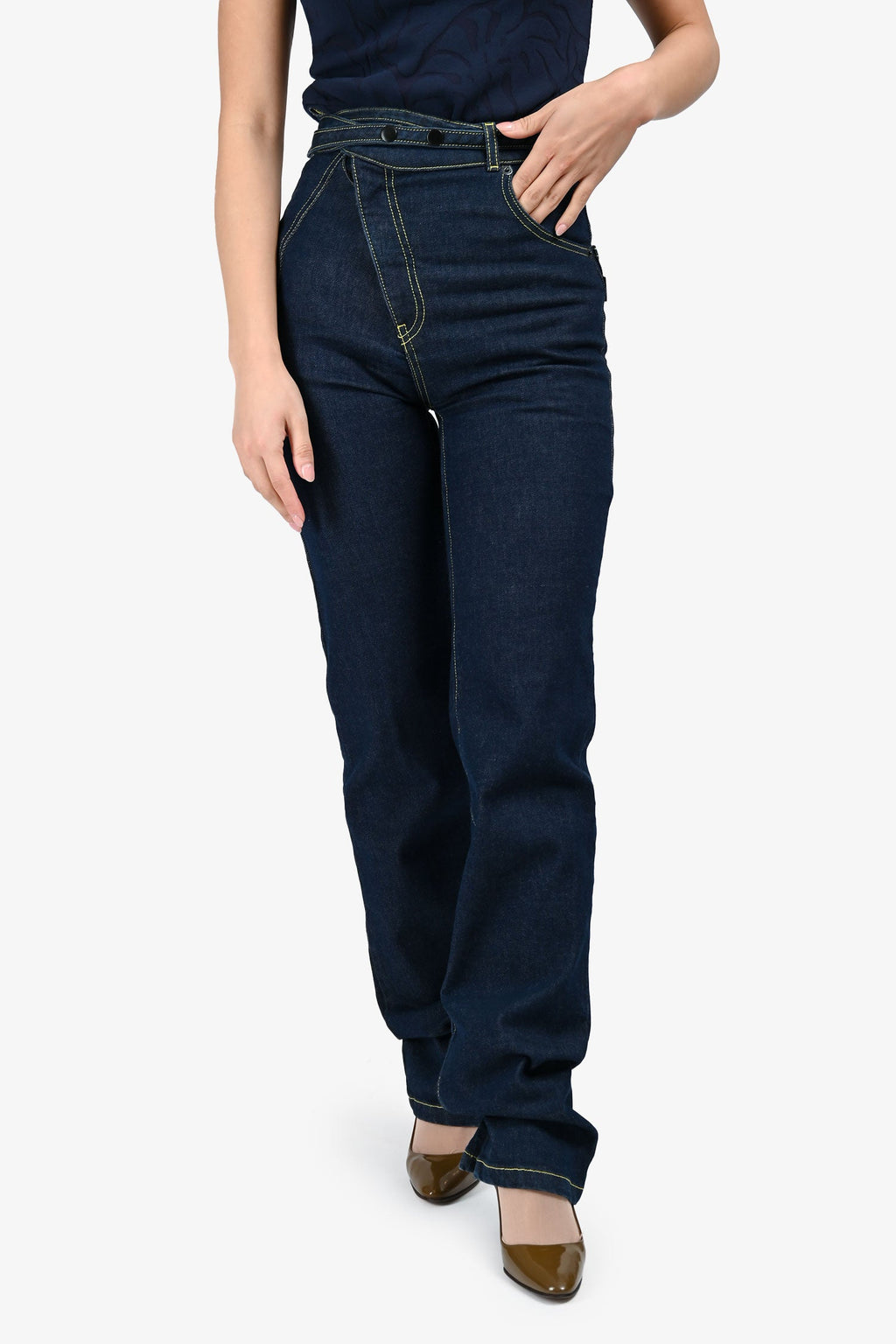 Ottolinger x Isko Dark Denim High Waisted Jeans Size XS