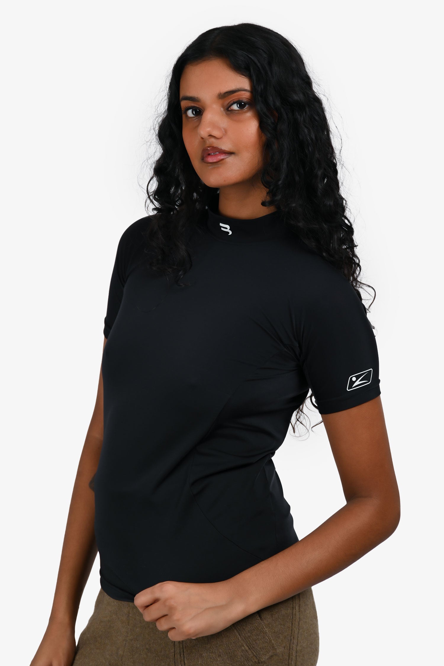 Balenciaga Activewear Black Mock Neck Top Size L