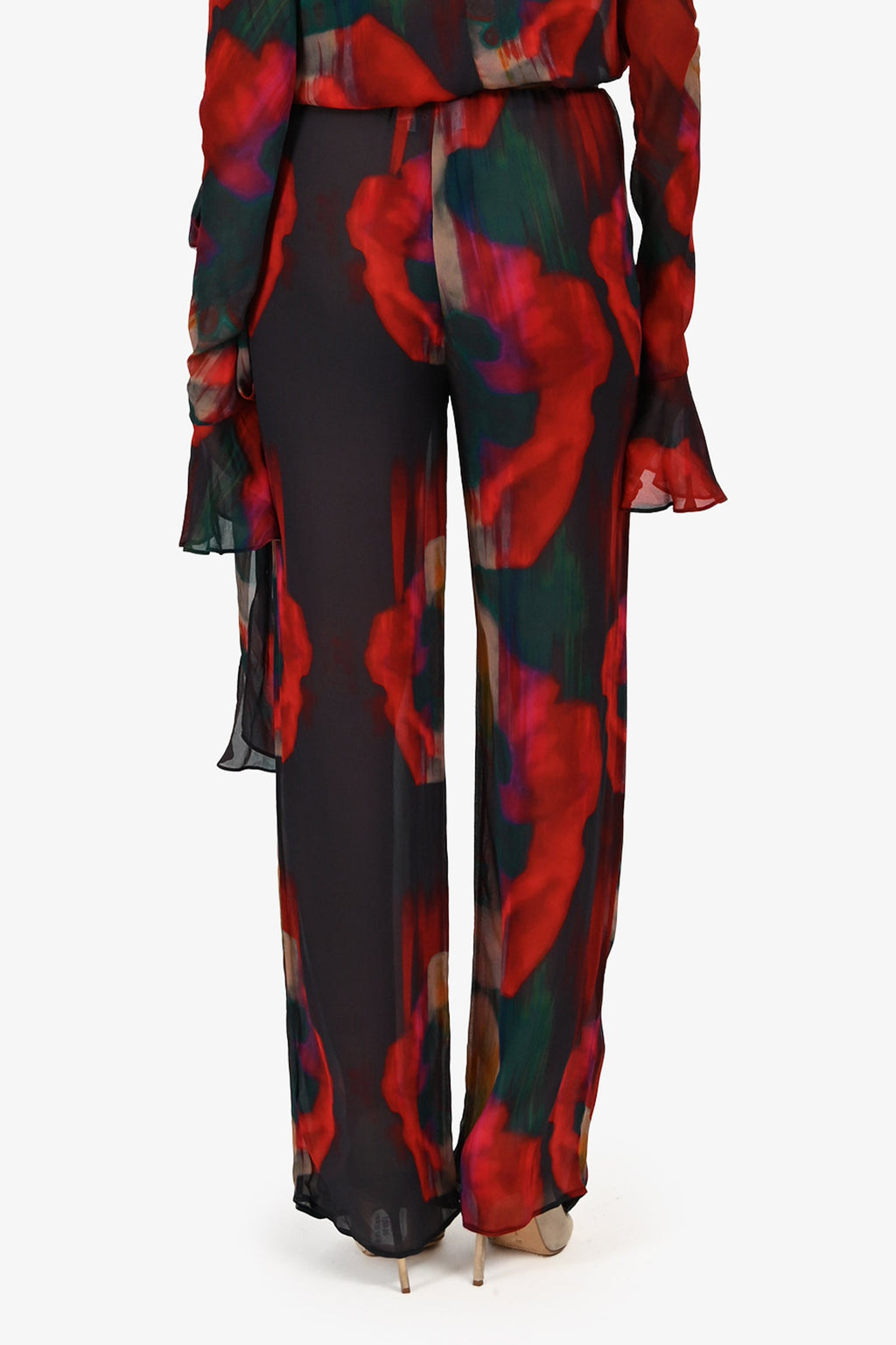Rat & Boa Red/Green Printed Sheer Pants Size XXS