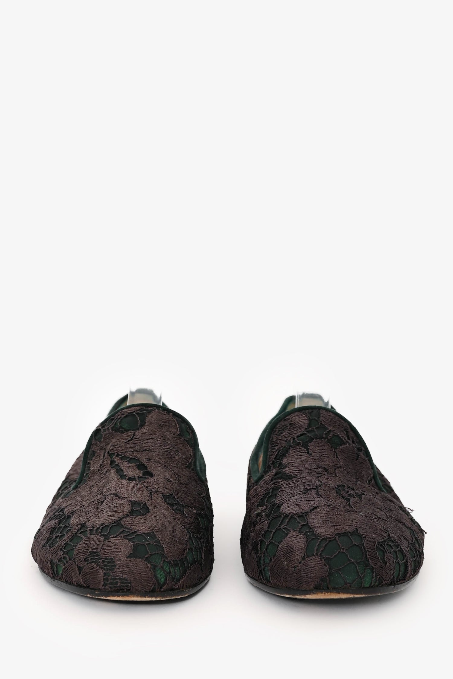 Diego Della Valle Green/Grey Lace Flats Size 6.5