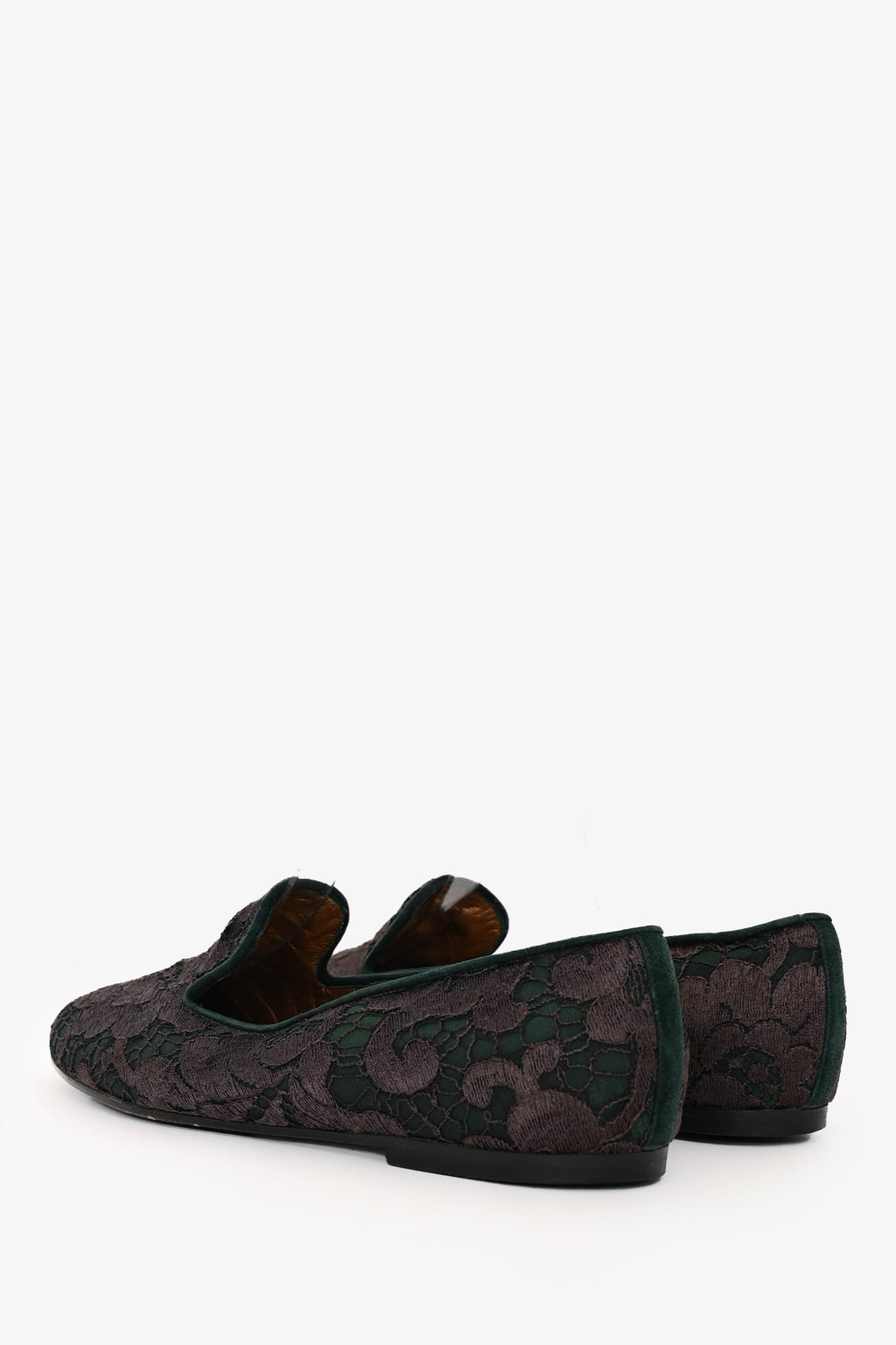 Diego Della Valle Green/Grey Lace Flats Size 6.5