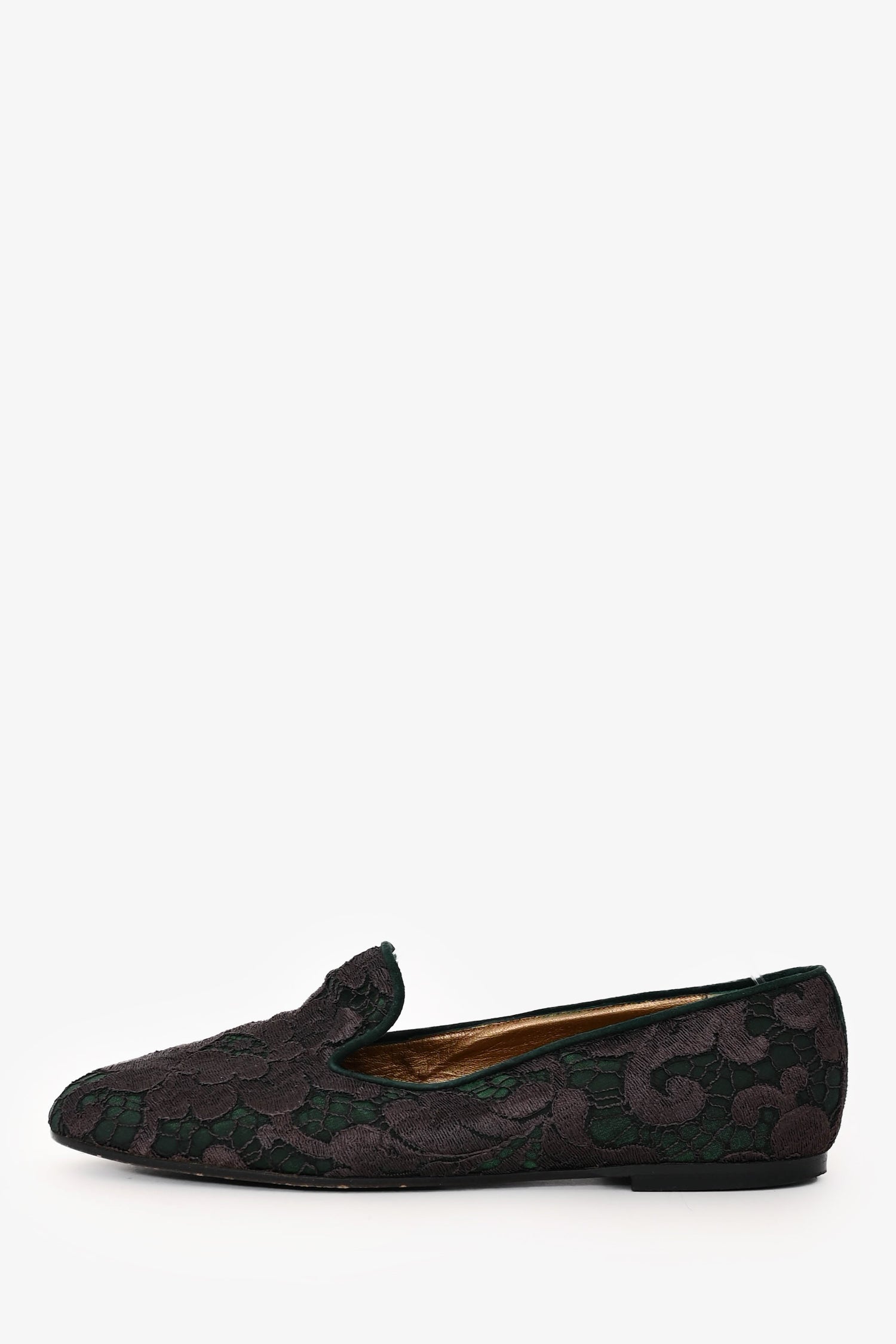 Diego Della Valle Green/Grey Lace Flats Size 6.5