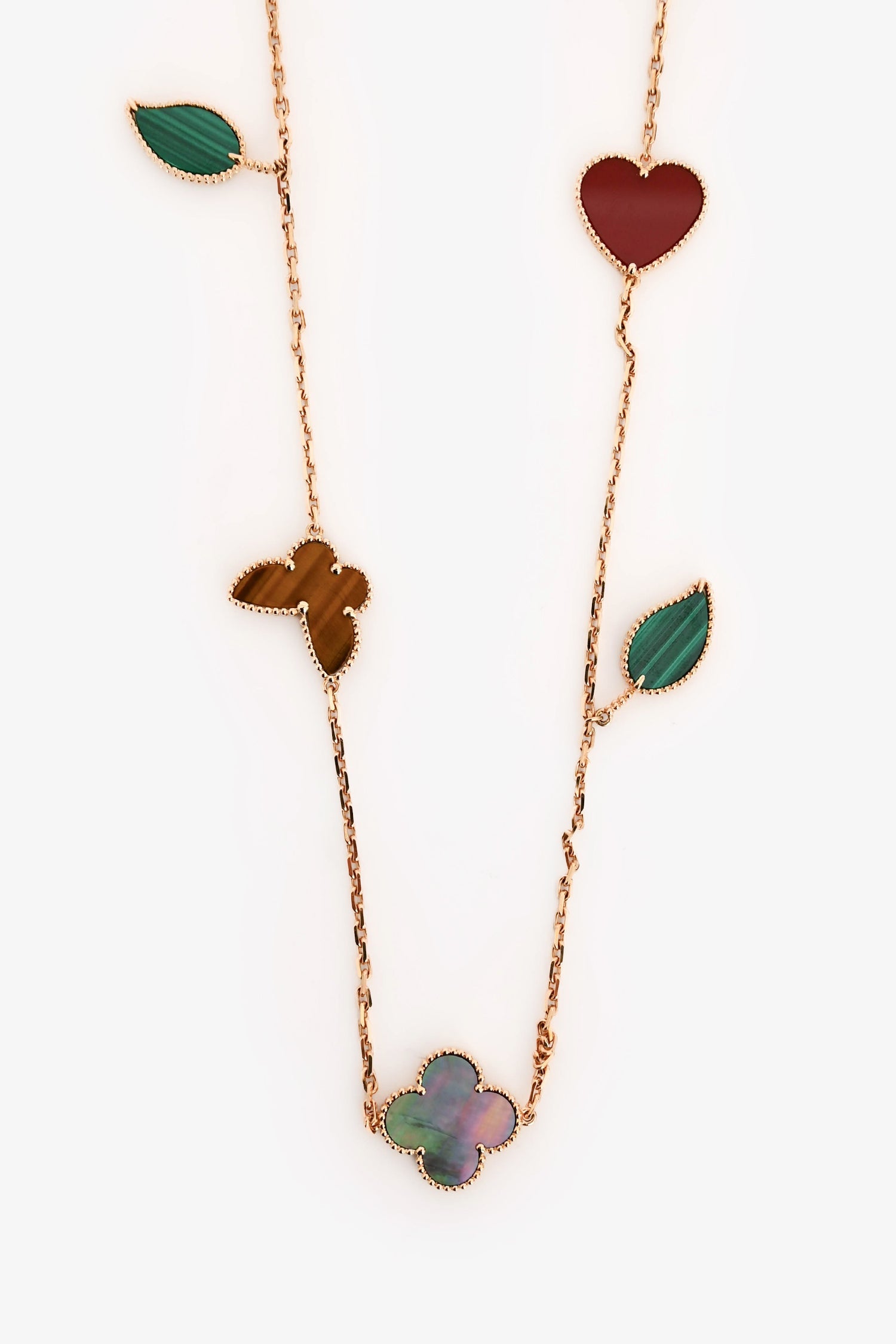 Van Cleef & Arpels 18K Yellow Gold Lucky Alhambra 12 Motifs Long Necklace