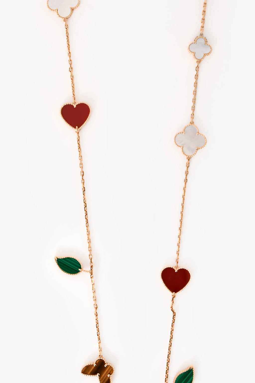 Van Cleef & Arpels 18K Yellow Gold Lucky Alhambra 12 Motifs Long Necklace
