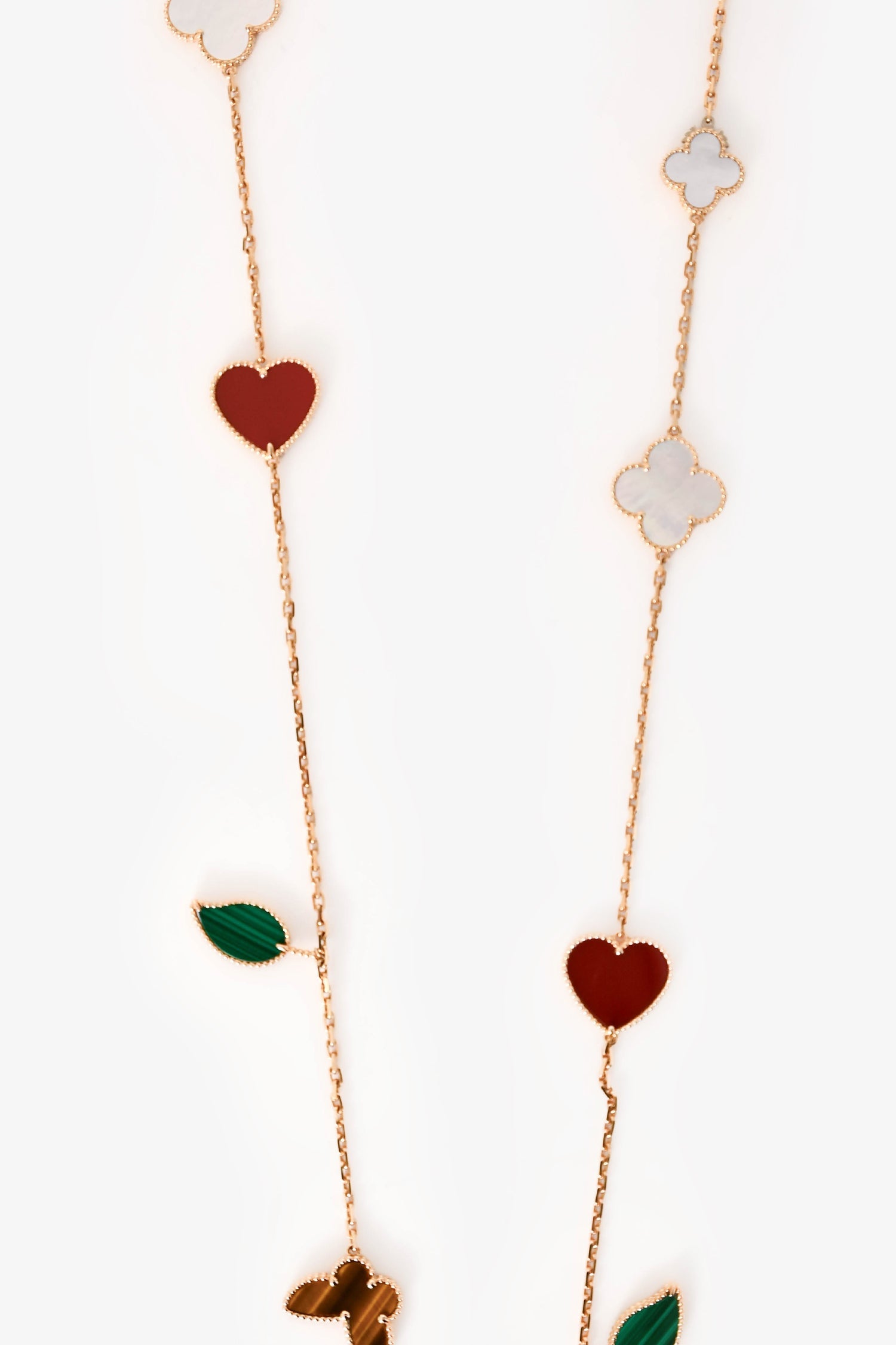 Van Cleef & Arpels 18K Yellow Gold Lucky Alhambra 12 Motifs Long Necklace