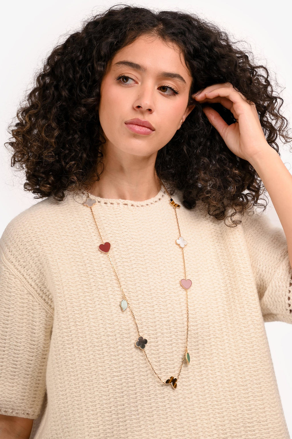 Van Cleef & Arpels 18K Yellow Gold Lucky Alhambra 12 Motifs Long Necklace