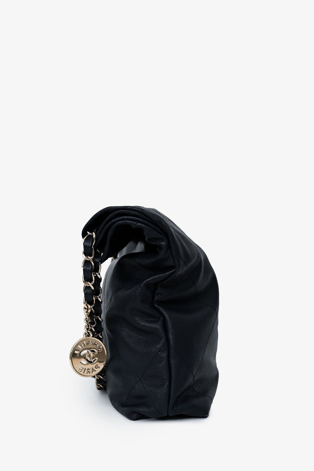 Pre-Loved Chanel™ Navy Caviar Leather 22 Small Hobo Shoulder Bag SHW