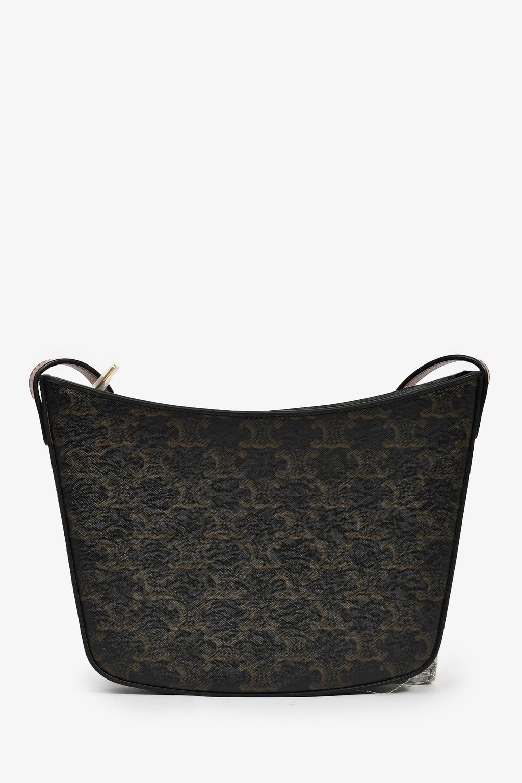 Celine Brown Canvas Triomphe Medium Croque Shoulder Bag