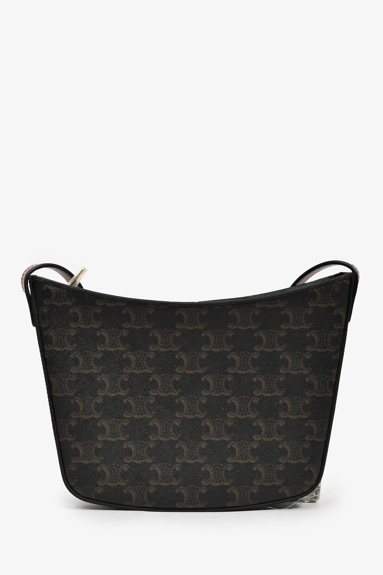 Celine Brown Canvas Triomphe Medium Croque Shoulder Bag