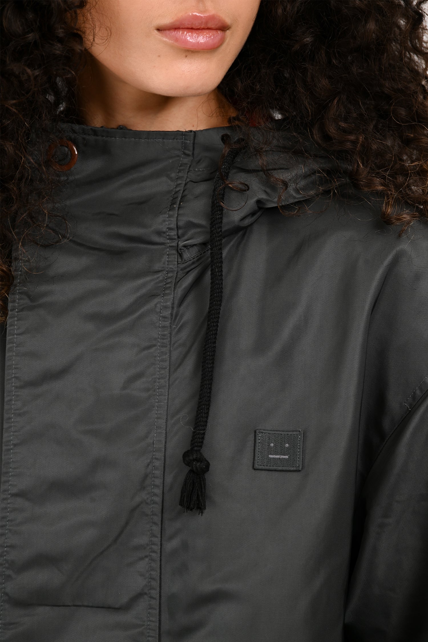 Acne Studios Grey Logo-Appliquéd Nylon Hooded Parka Size M