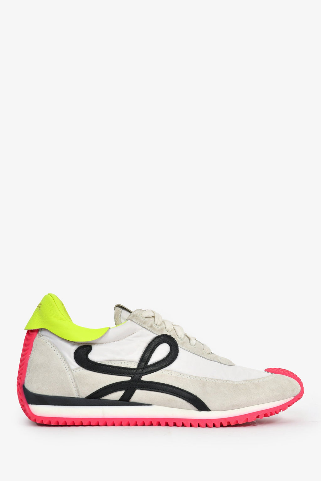 Loewe White/Neon Suede Flow Runner Sneaker Size 41