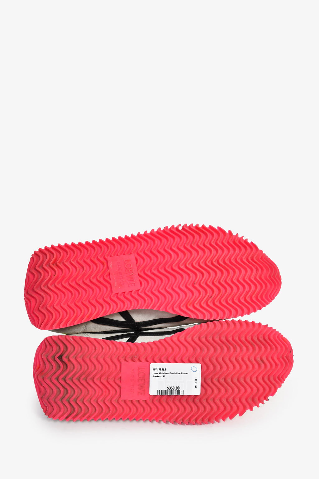 Loewe White/Neon Suede Flow Runner Sneaker Size 41