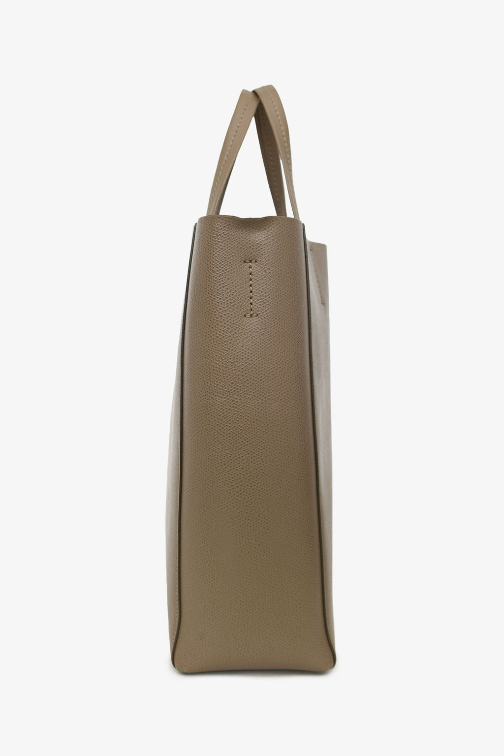 Celine Taupe Grained Calfskin Vertical Small 'Cabas' Tote With Strap
