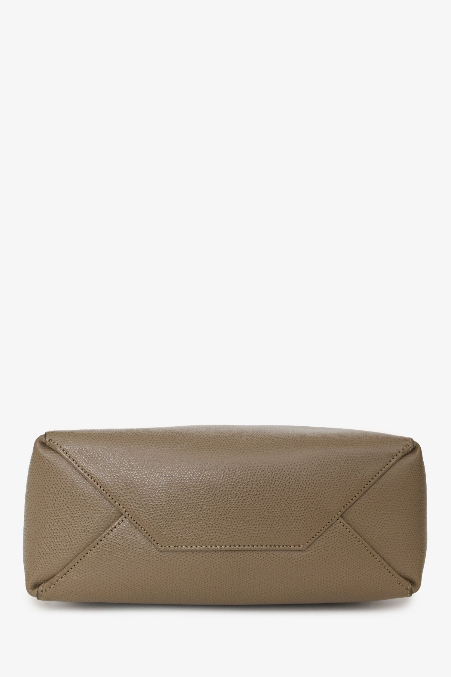 Celine Taupe Grained Calfskin Vertical Small 'Cabas' Tote With Strap