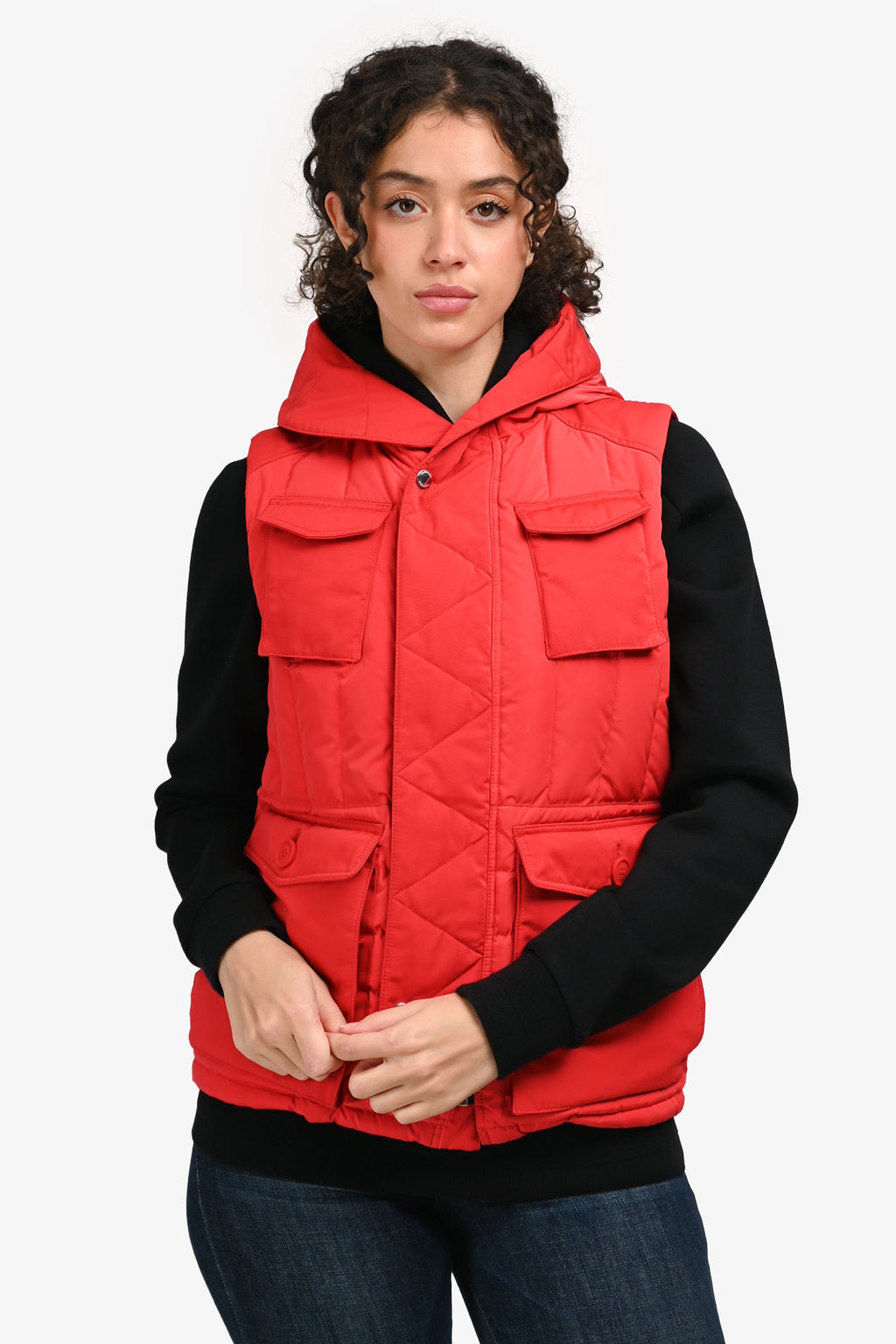 Burberry Red Zip Up Down Vest Estimated Size XS