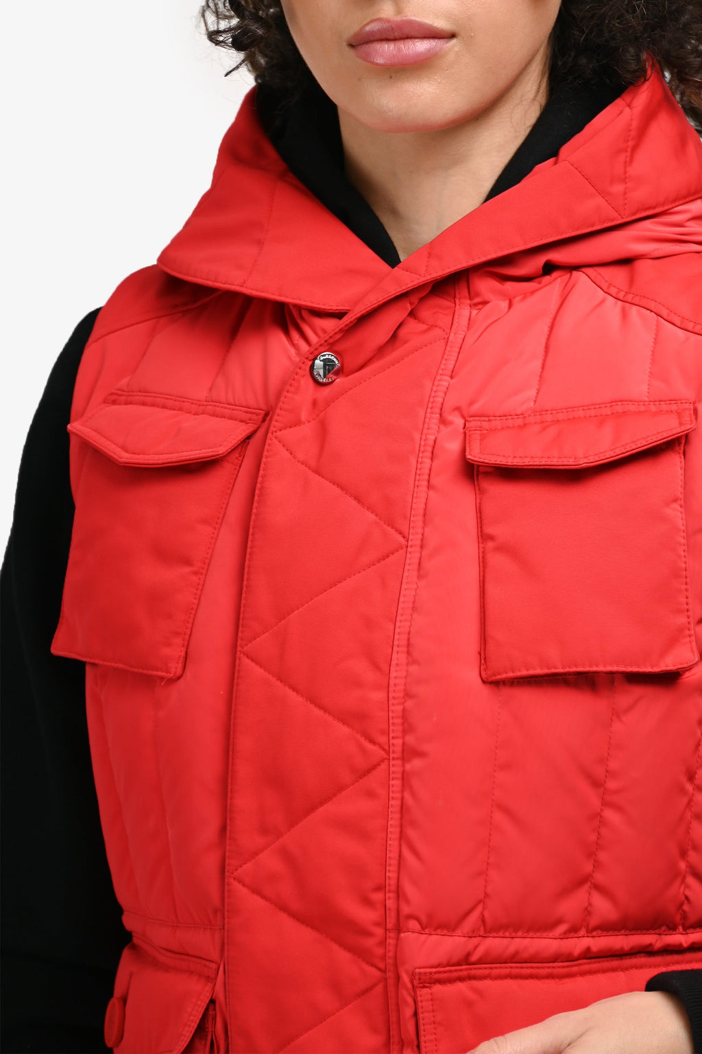 Burberry Red Zip Up Down Vest Estimated Size XS