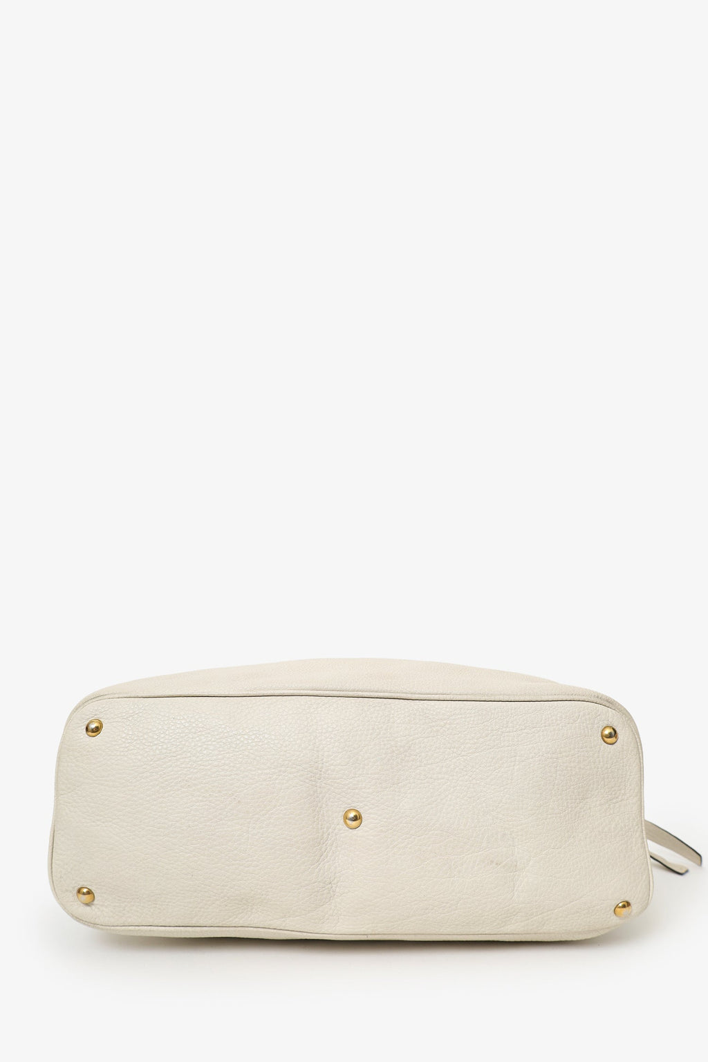 Gucci White Leather Twill Top Handle Bag With Strap