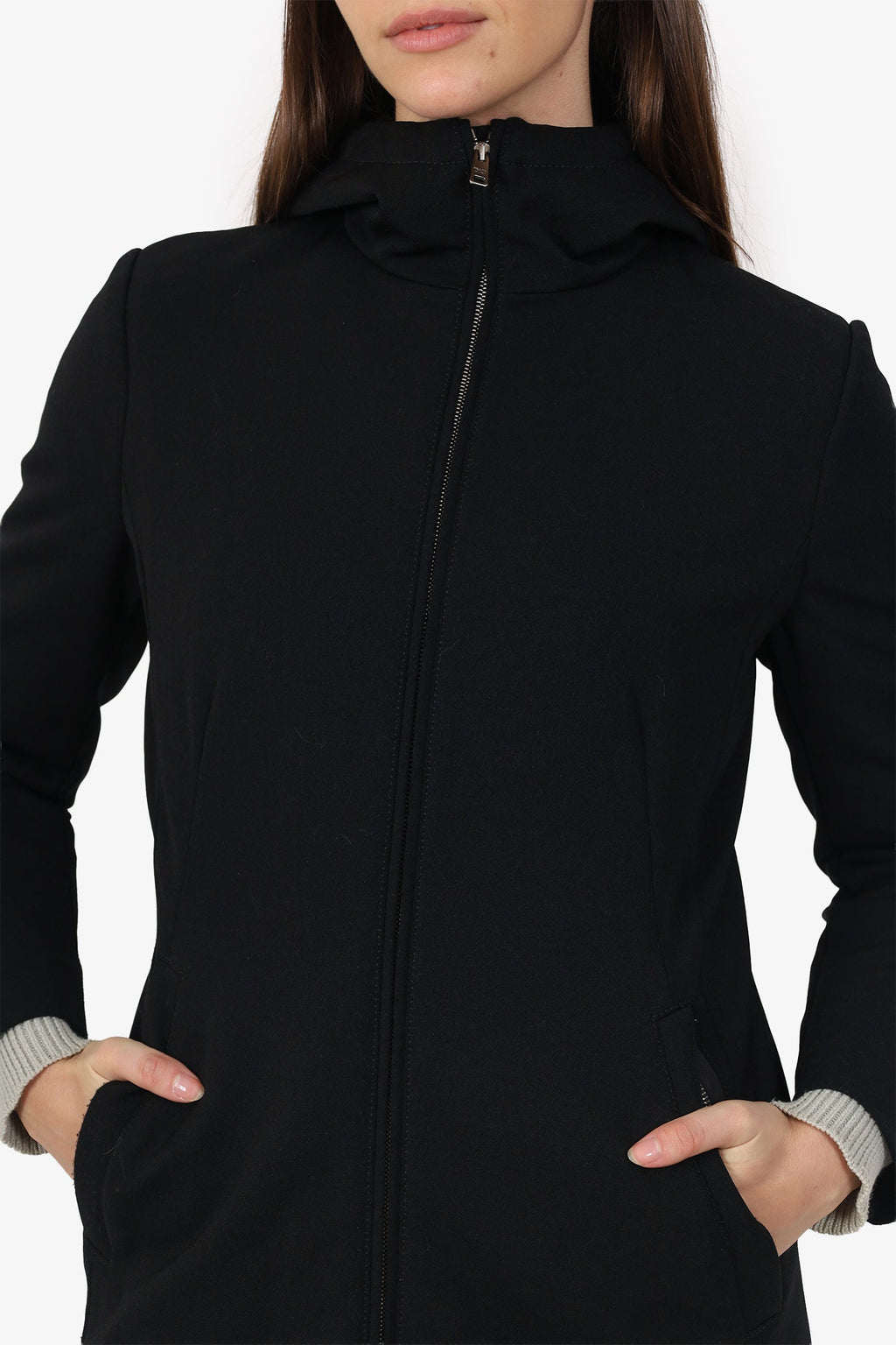 Prada Black Padded Zip-Up Jacket Size 42