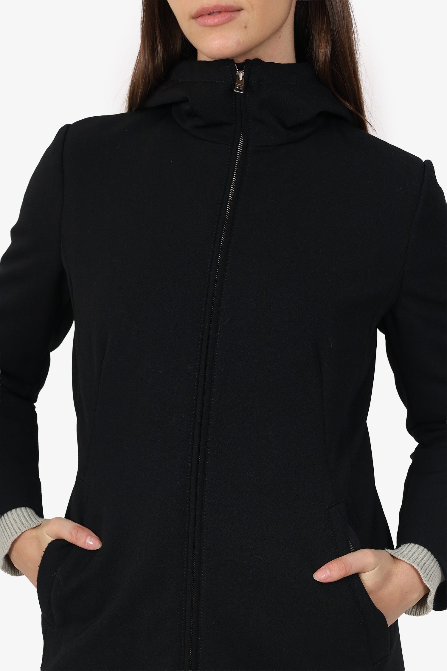 Prada Black Padded Zip-Up Jacket Size 42